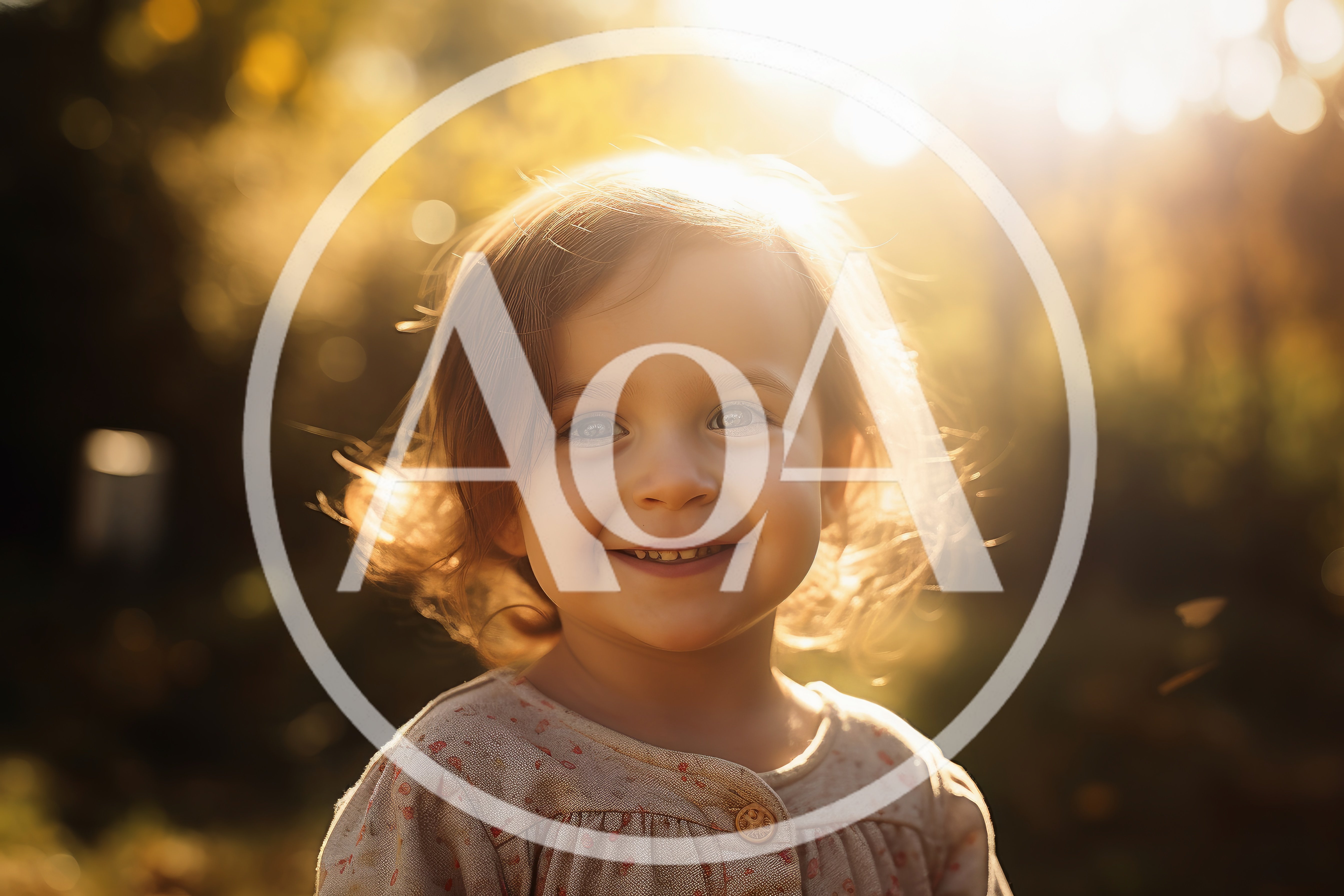Portrait Of A Smiling Toddler In Golden Hour Sunlight