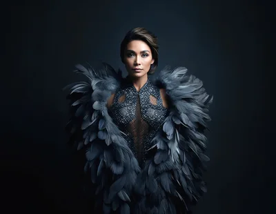Portrait Of A Woman In A Feathered Costume
