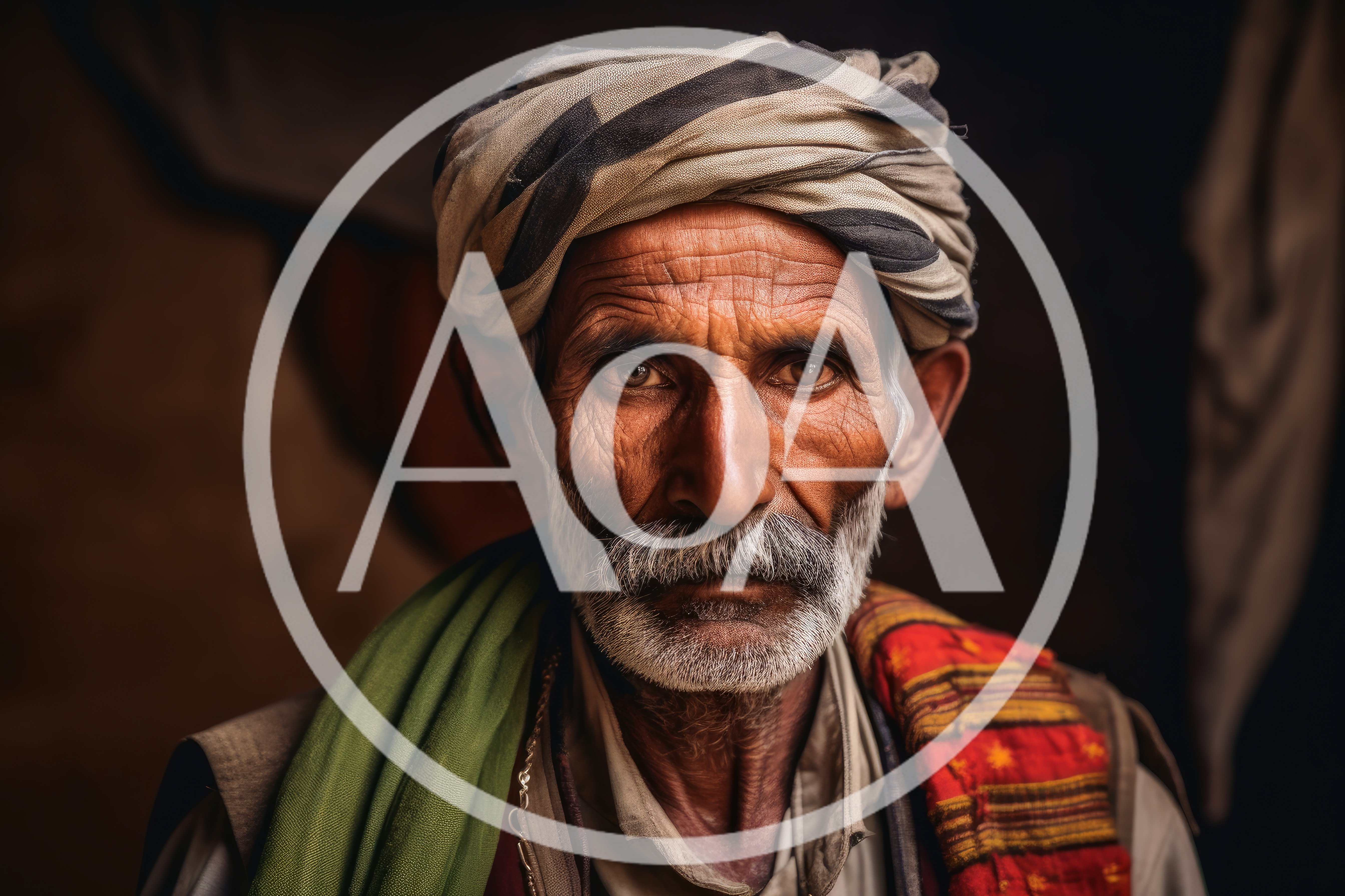 Portrait Of An Elderly Man With Traditional Turban