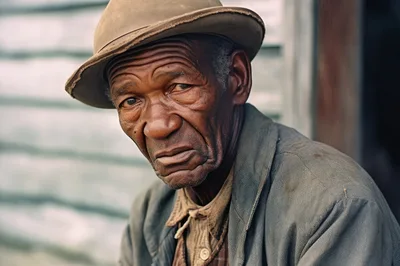 Portrait Of An Elderly Man Wearing A Fedora