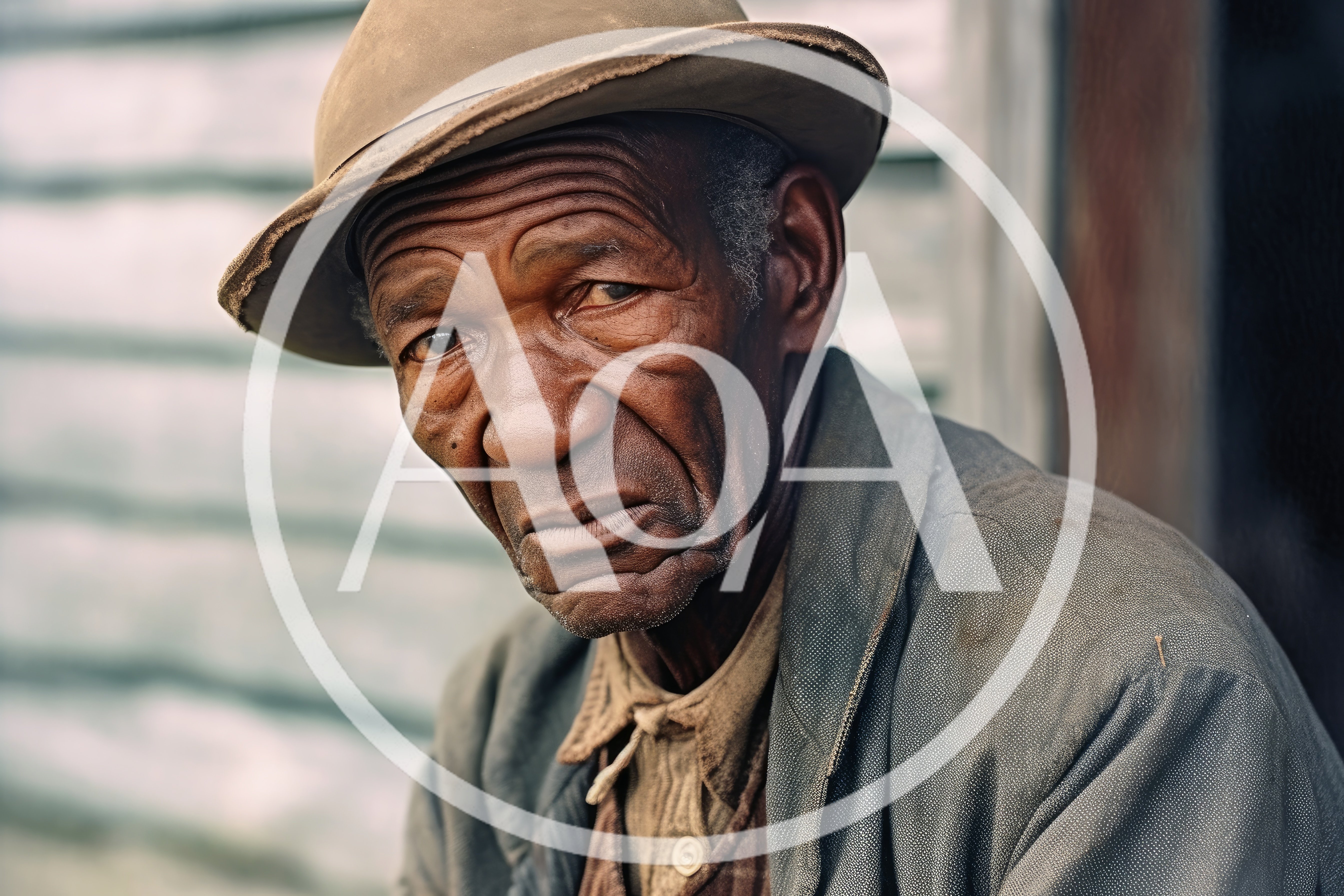 Portrait Of An Elderly Man Wearing A Fedora