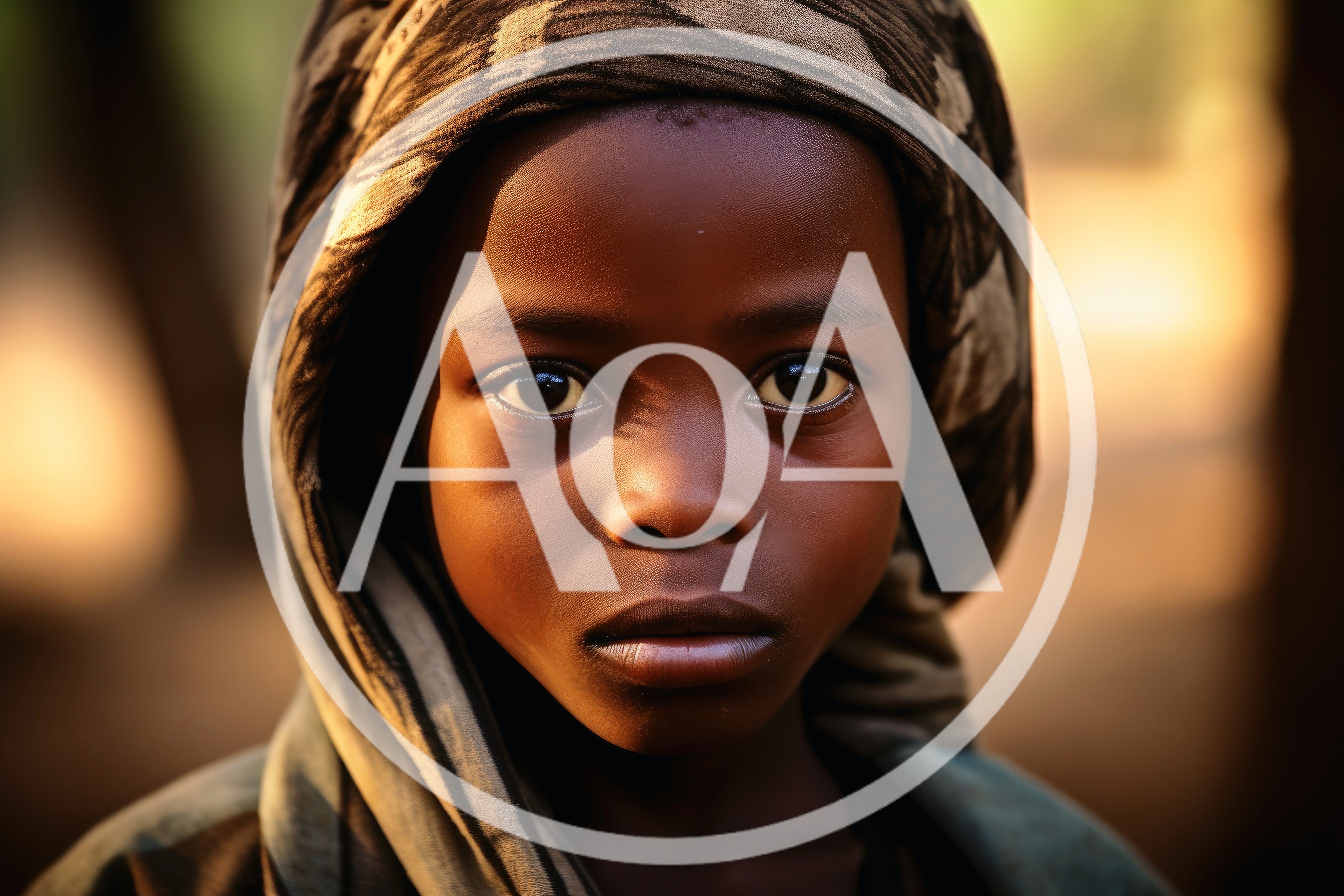Portrait Of A Young African Girl Wearing A Headscarf