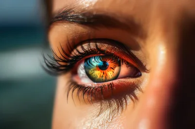 Extreme Close Up Of A Human Eye With Colorful Iris