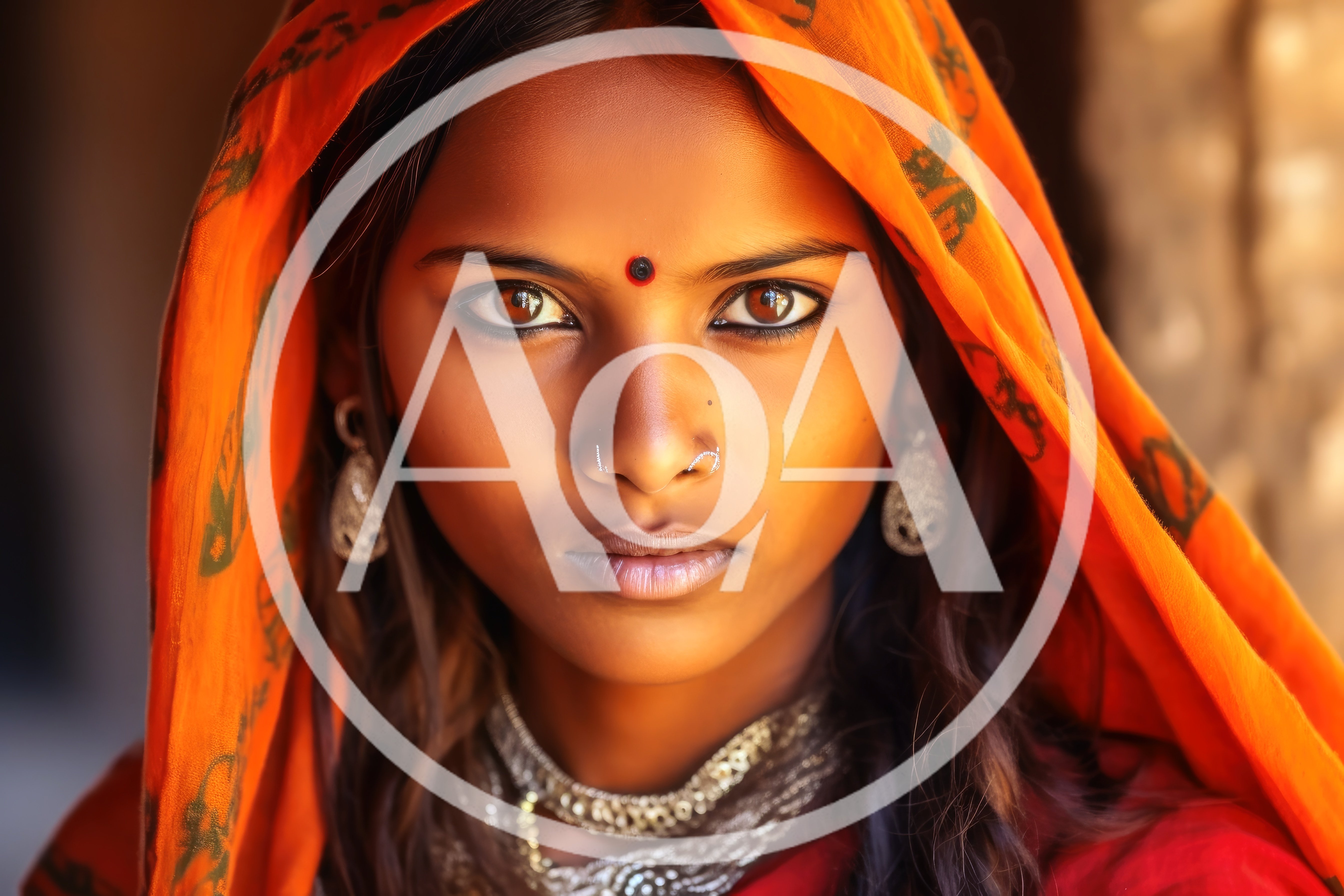 Portrait Of A Young Indian Woman In Traditional Attire