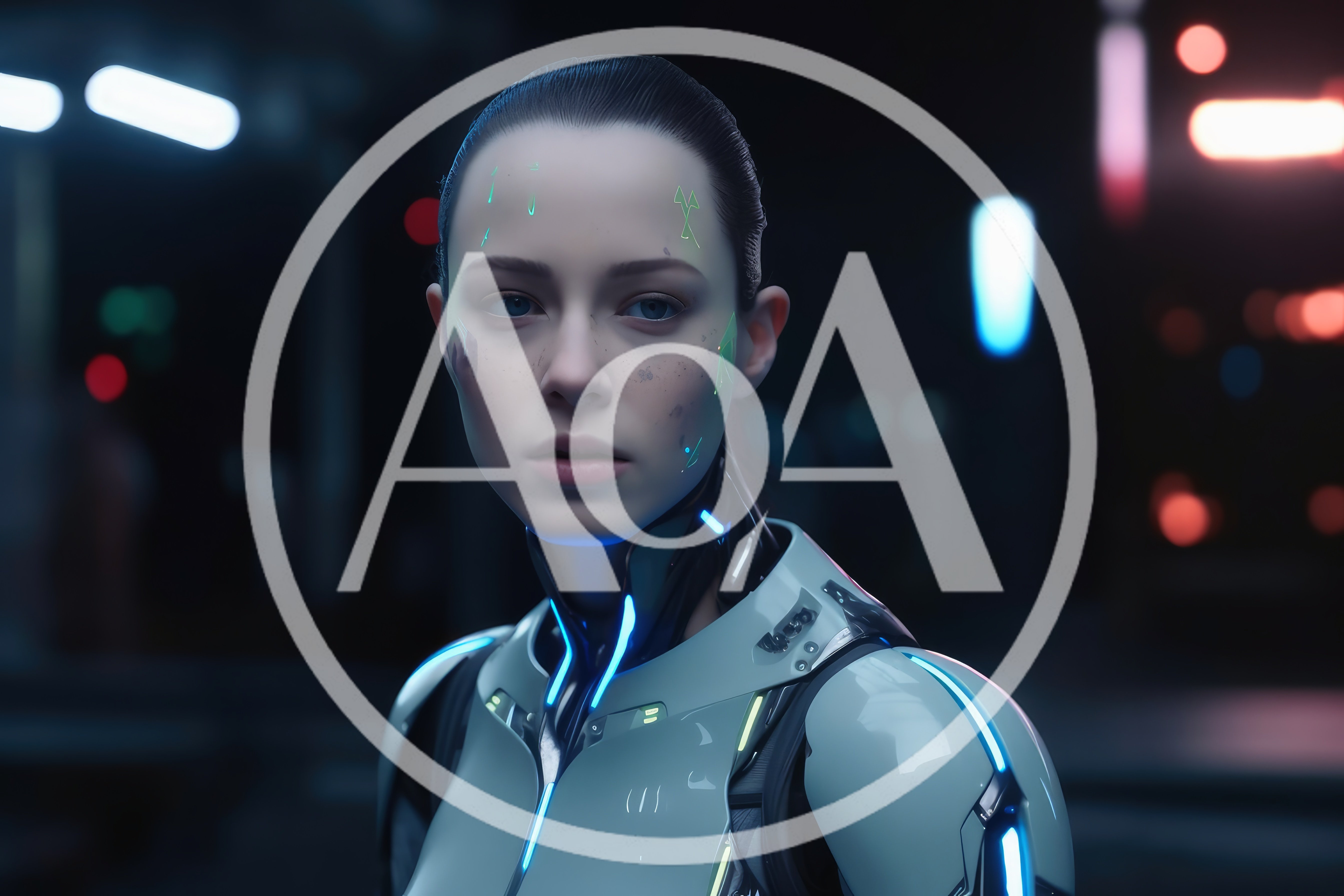 Portrait Of A Futuristic Female Android Cyborg