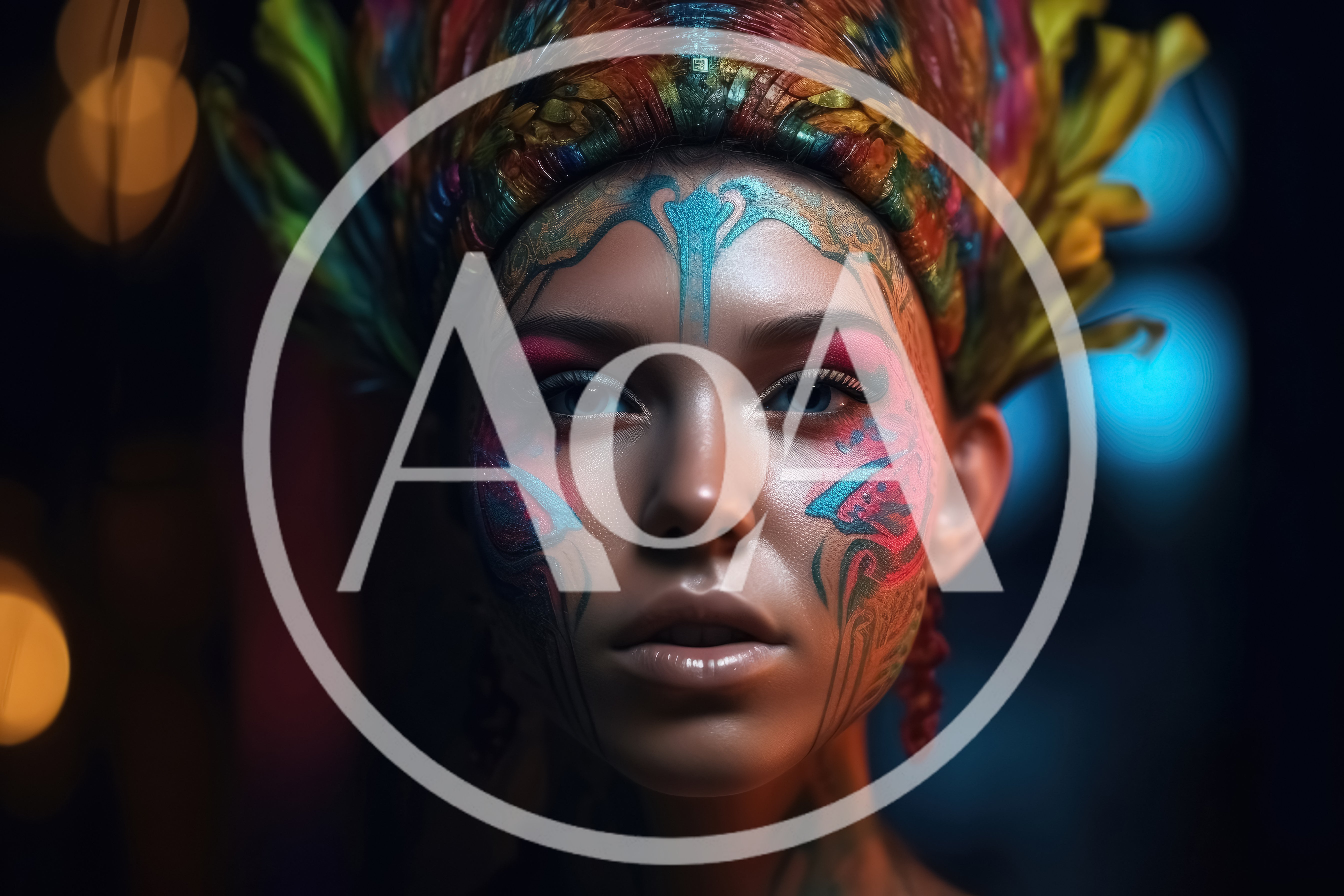 Portrait Of A Woman With Elaborate Tribal Face Paint