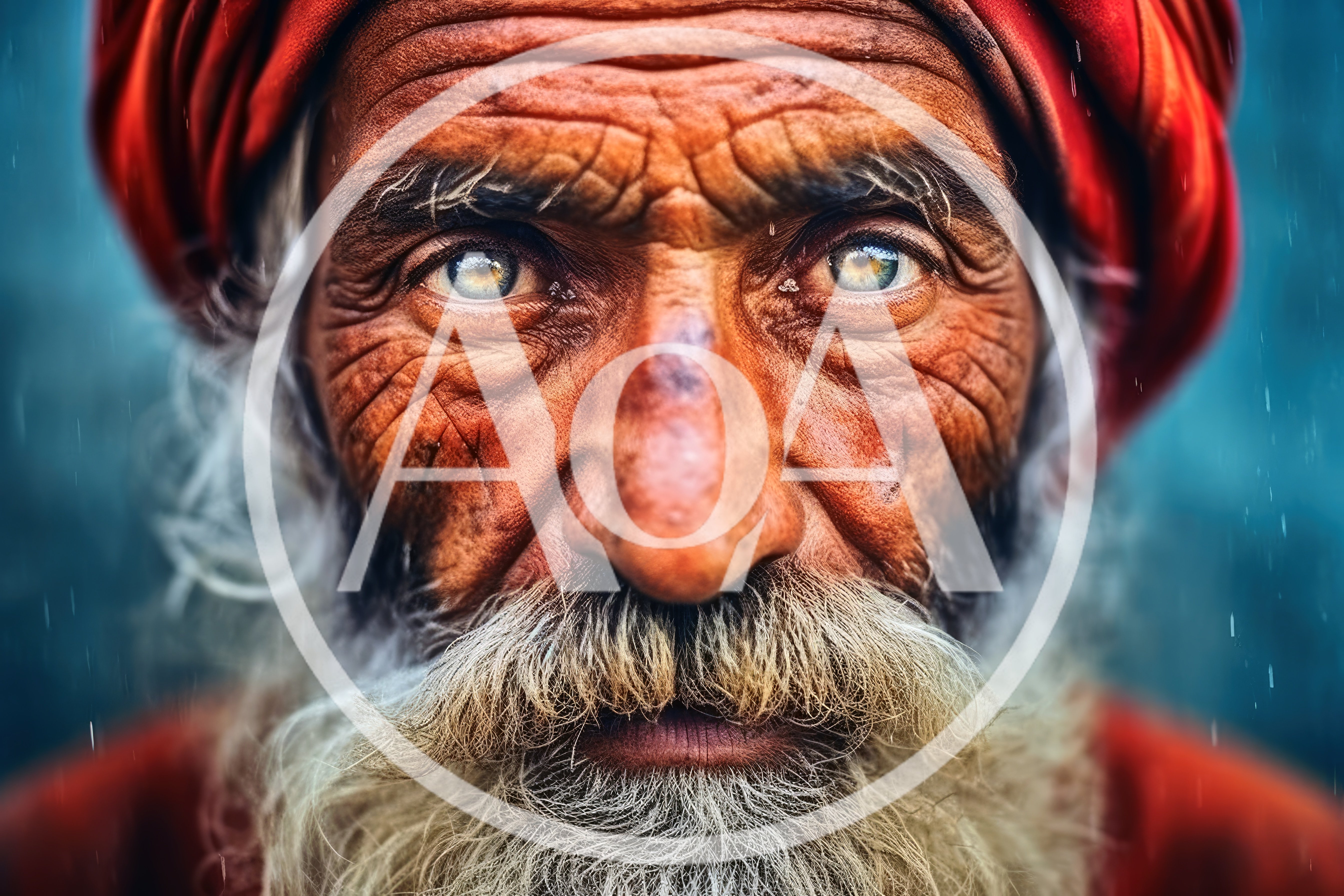 Close Up Portrait Of An Elderly Indian Sadhu