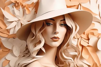 Portrait Of A Woman Wearing A Wide Brimmed Hat