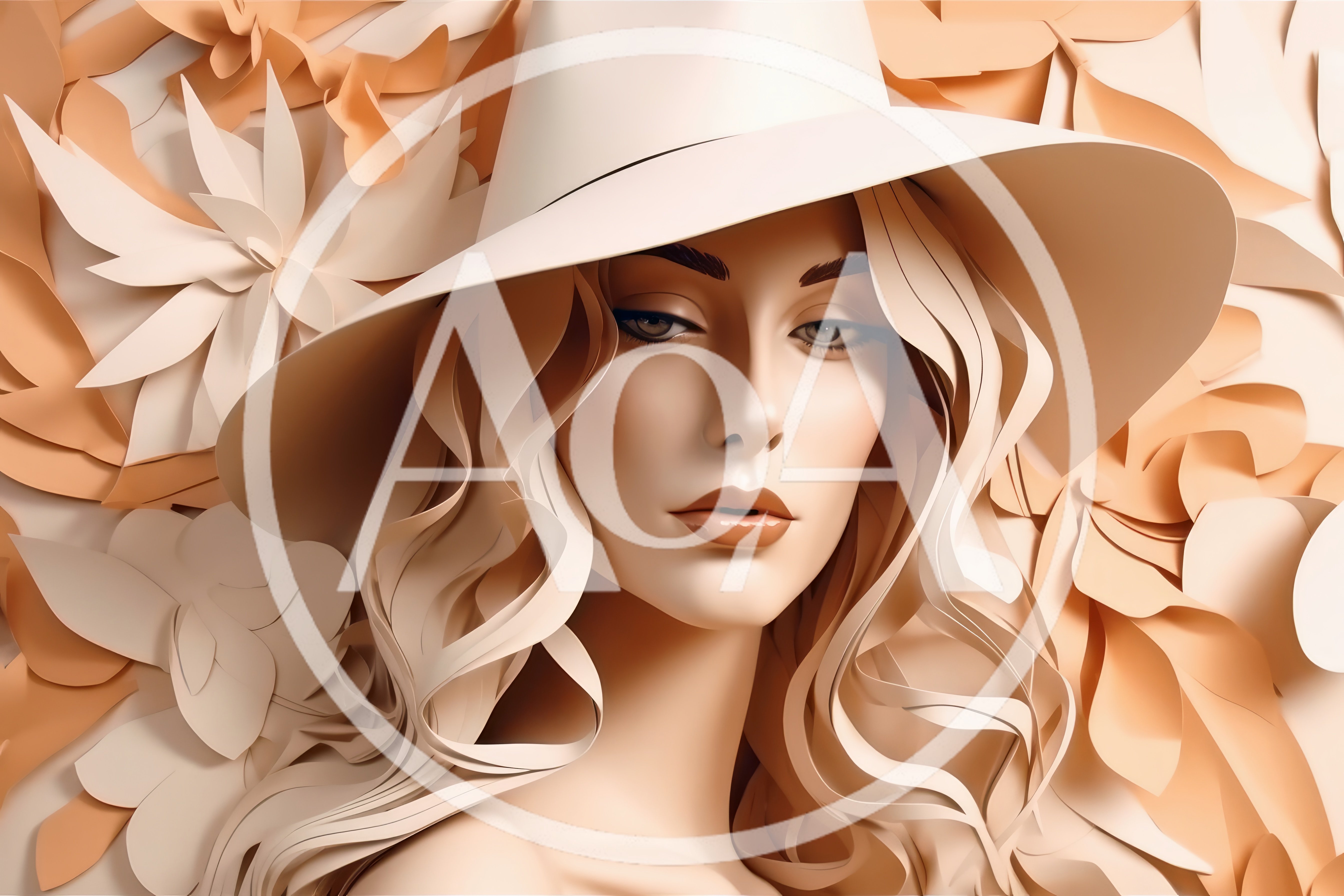 Portrait Of A Woman Wearing A Wide Brimmed Hat