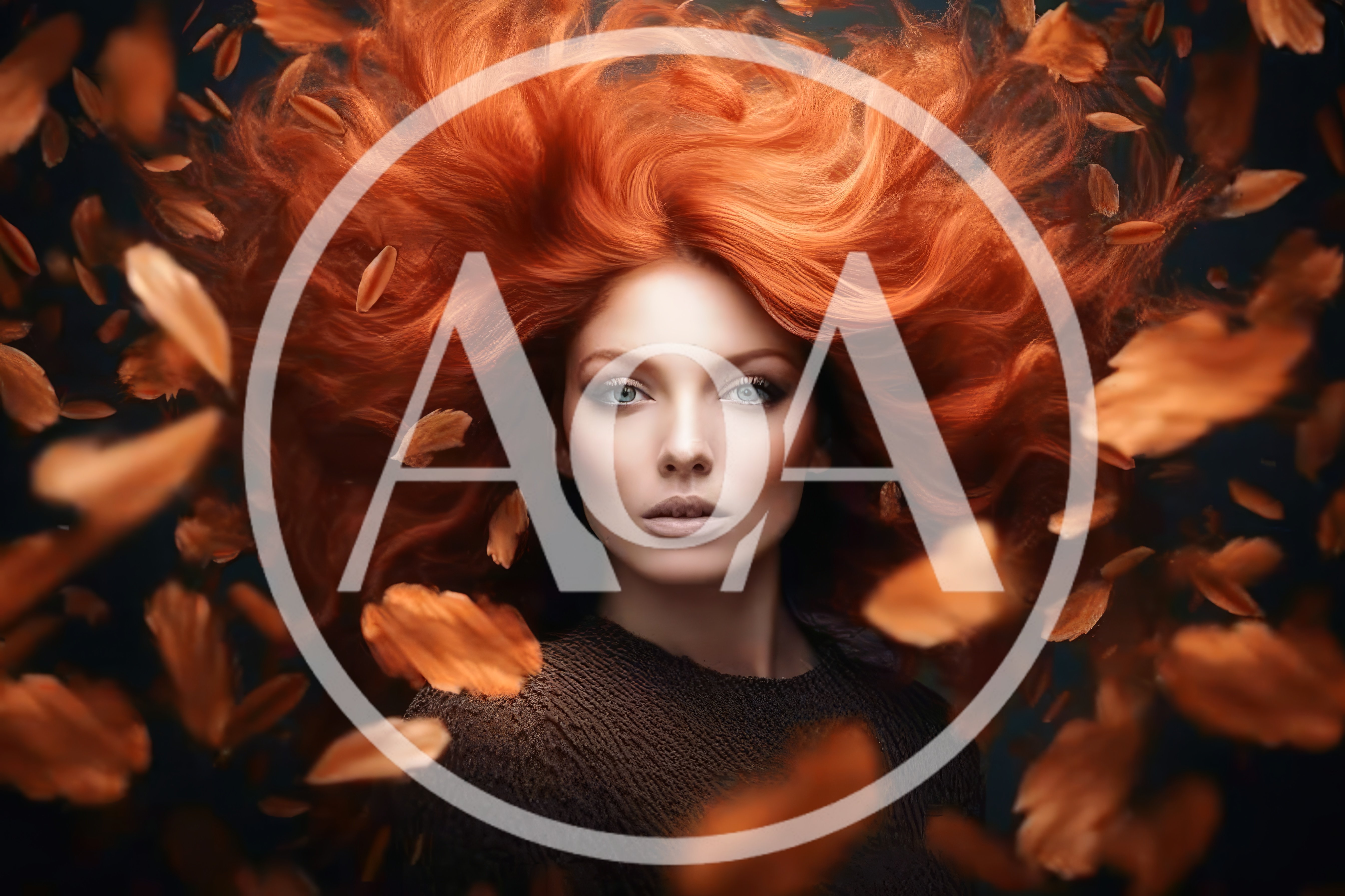 Portrait Of A Woman With Flowing Red Hair