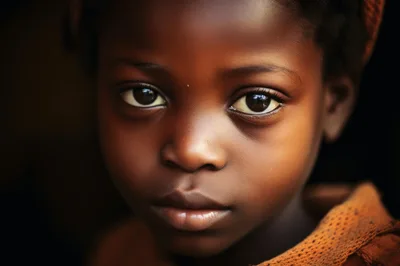 Close Up Portrait Of A Young African Girl