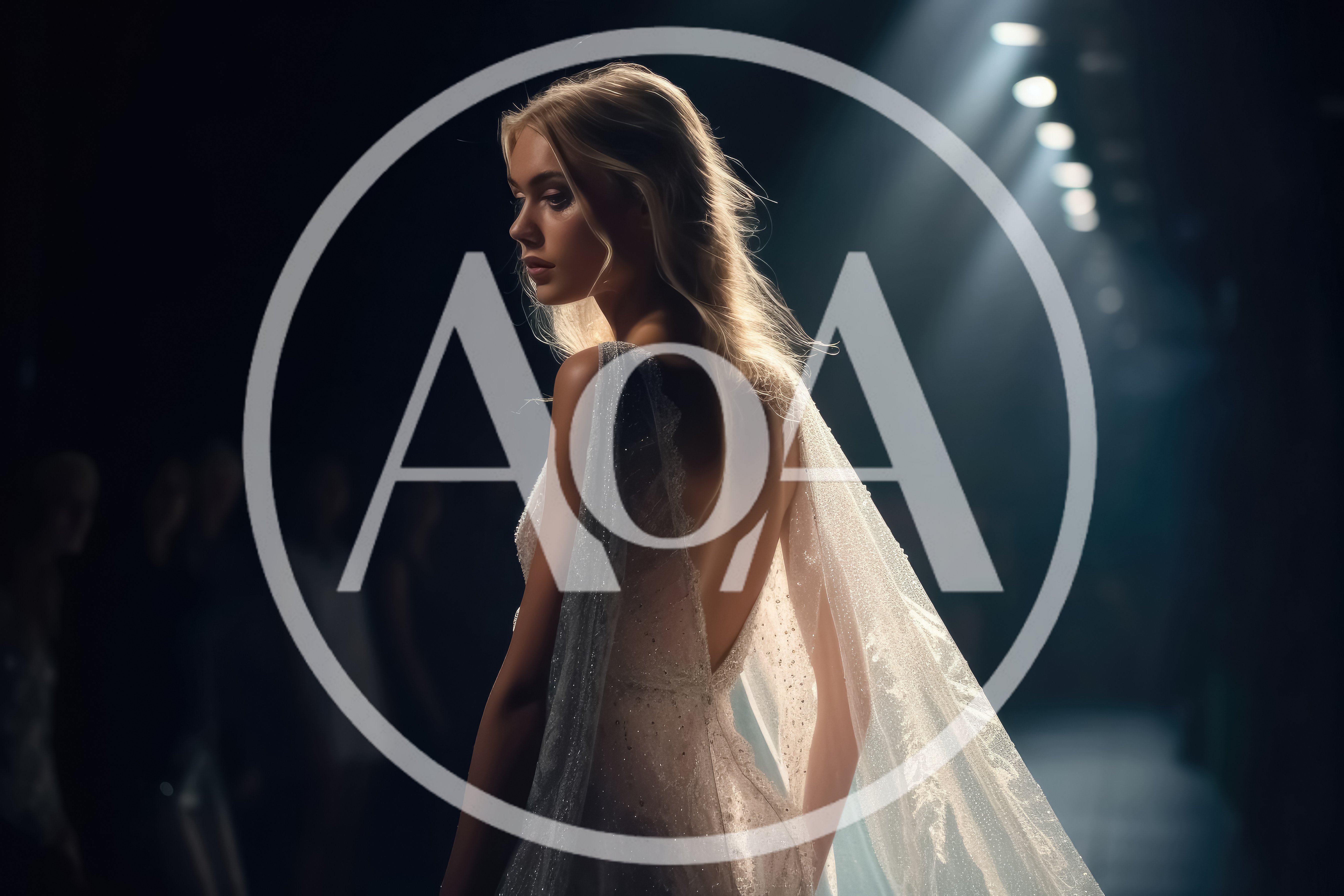 Fashion Model Walking The Runway In A Bridal Gown