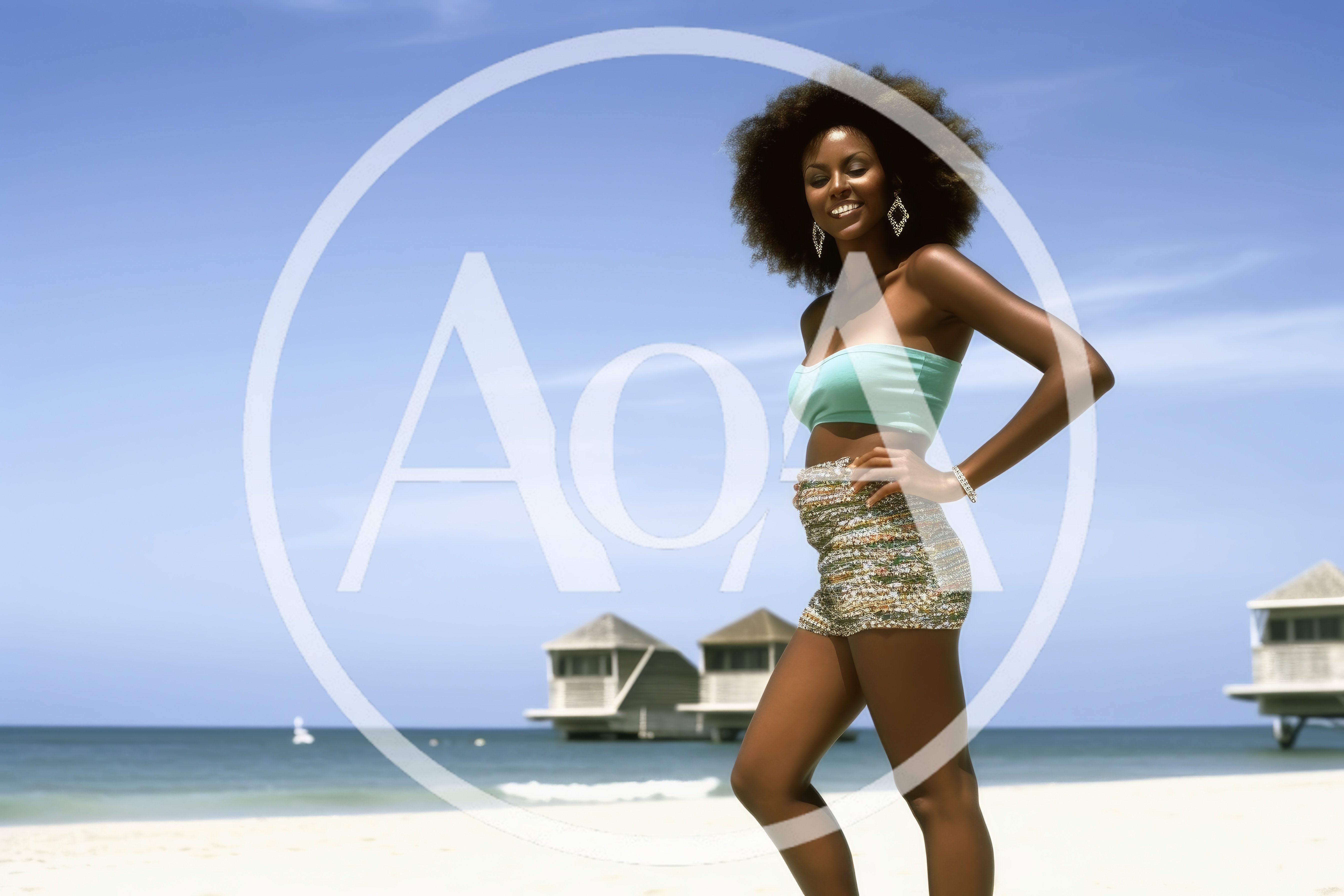 Beautiful Woman Posing on a Tropical Beach
