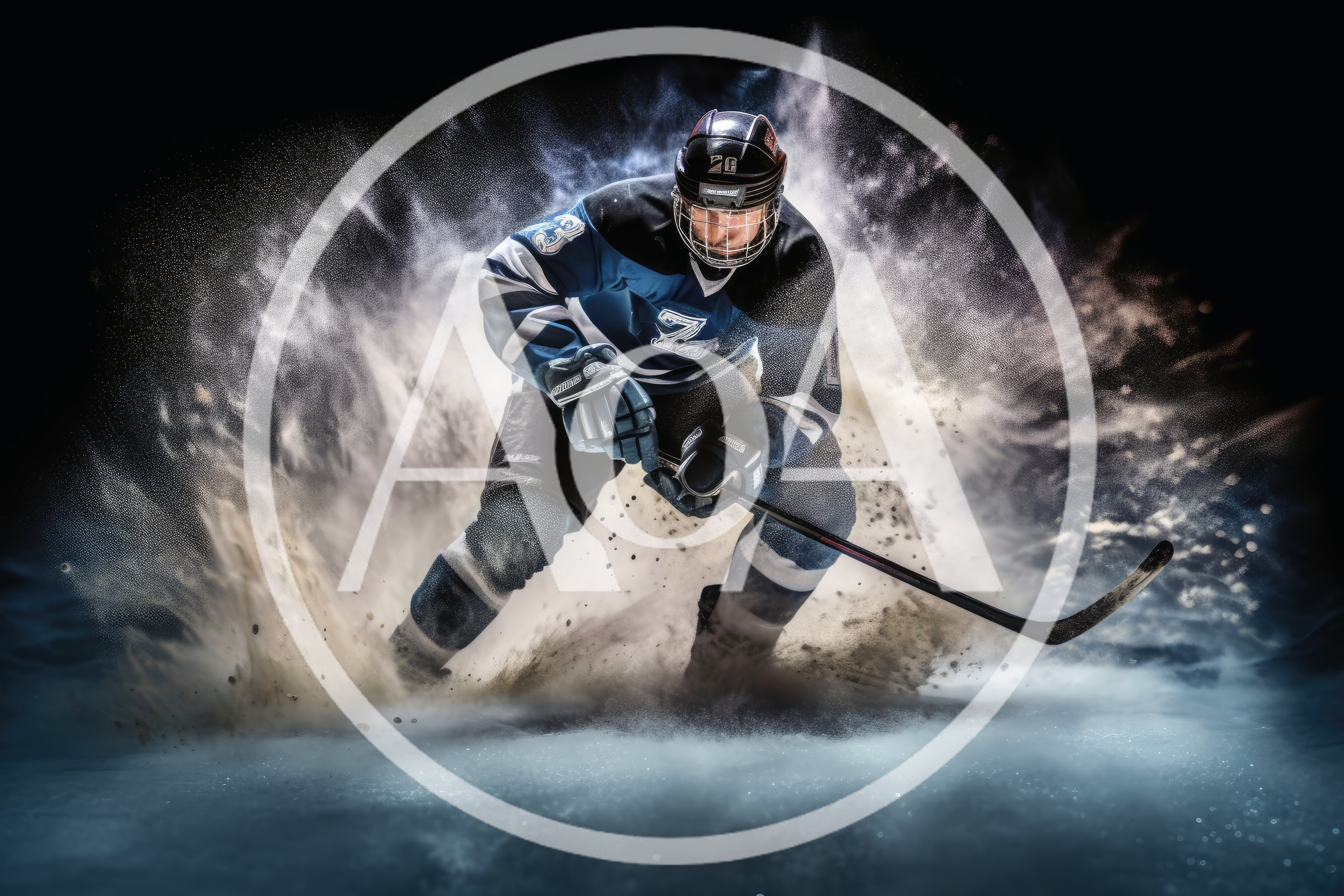 Ice Hockey Player Performing A Sharp Turn