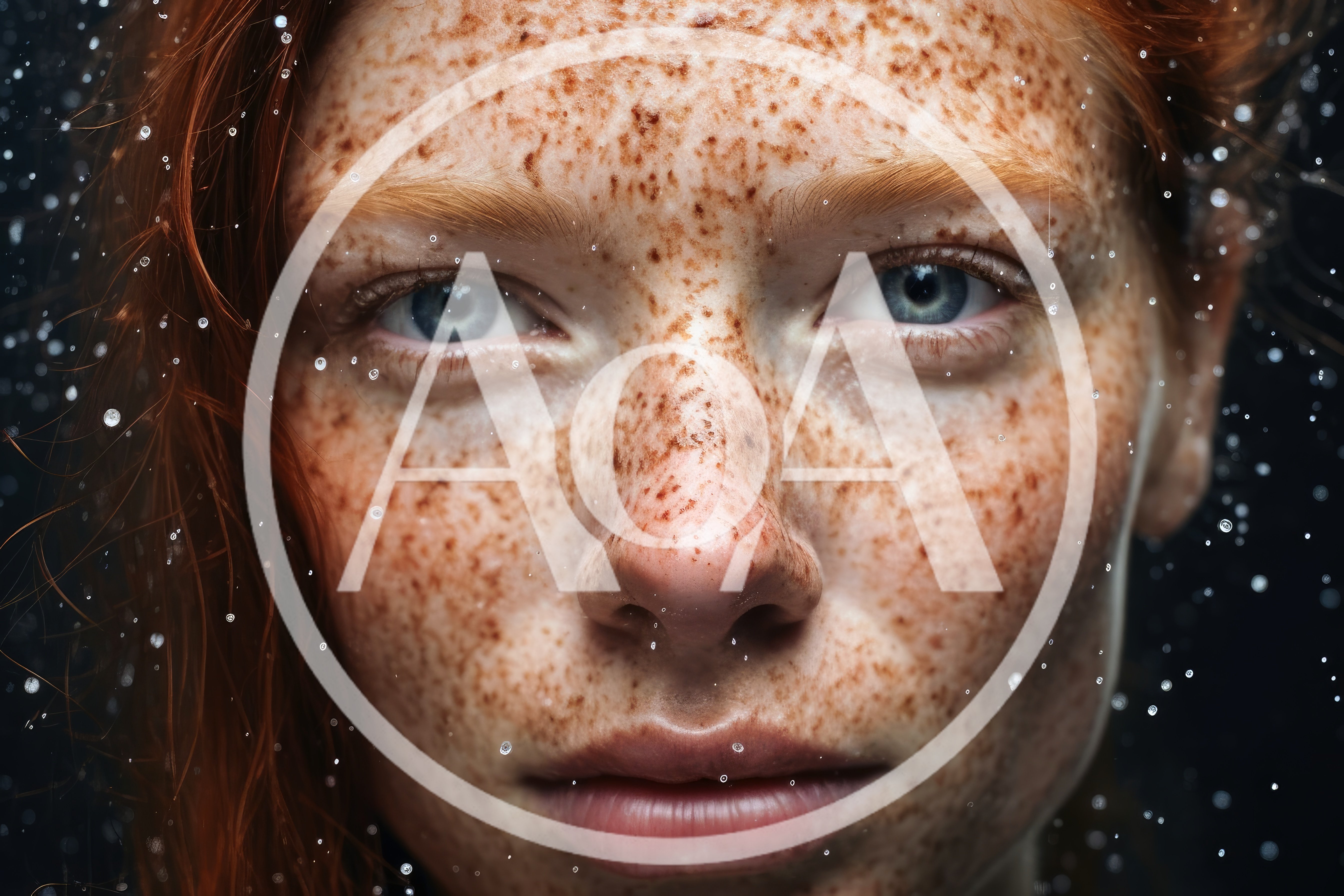 Close Up Portrait Of A Redheaded Woman With Freckles