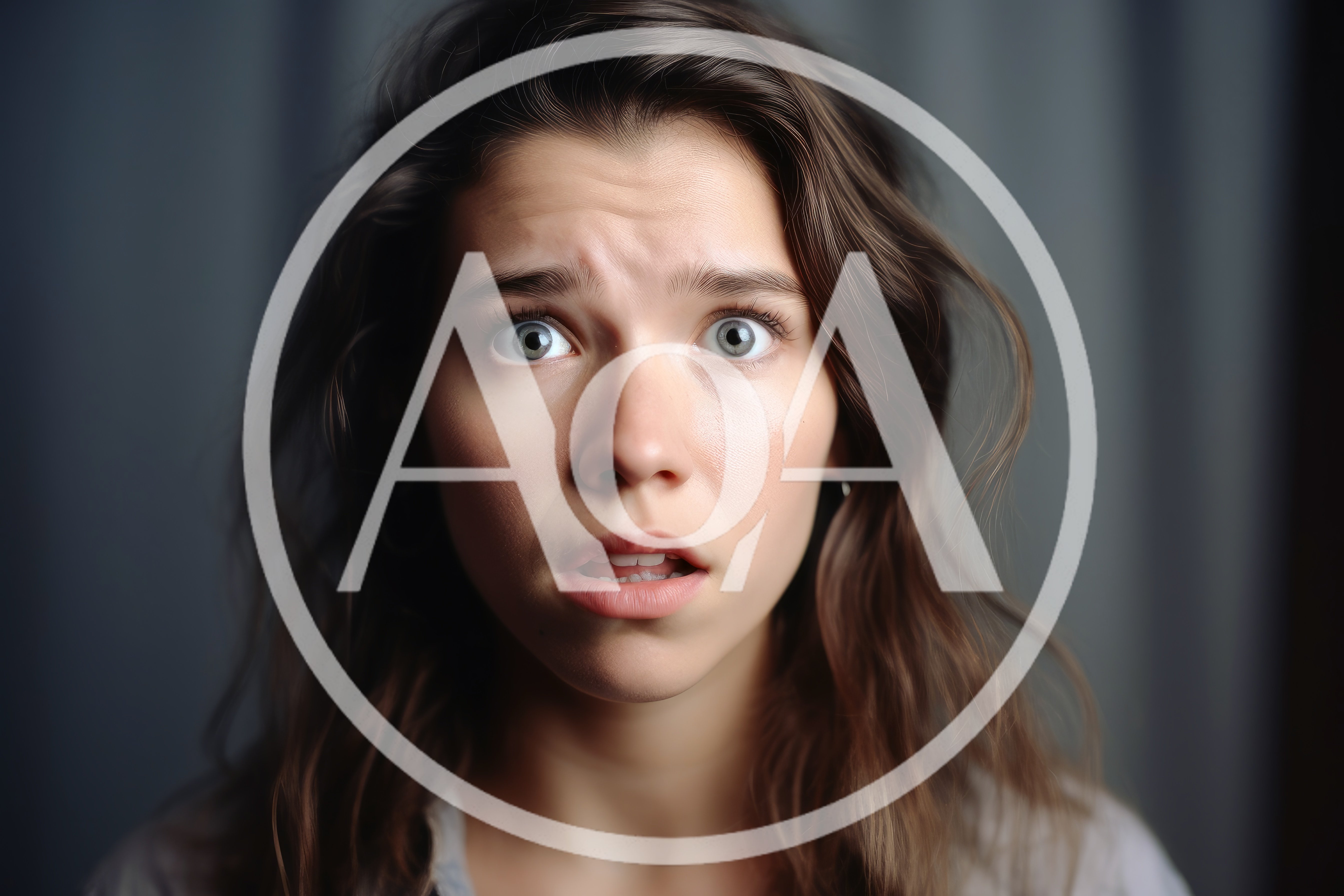 Close Up Portrait Of A Surprised Young Woman