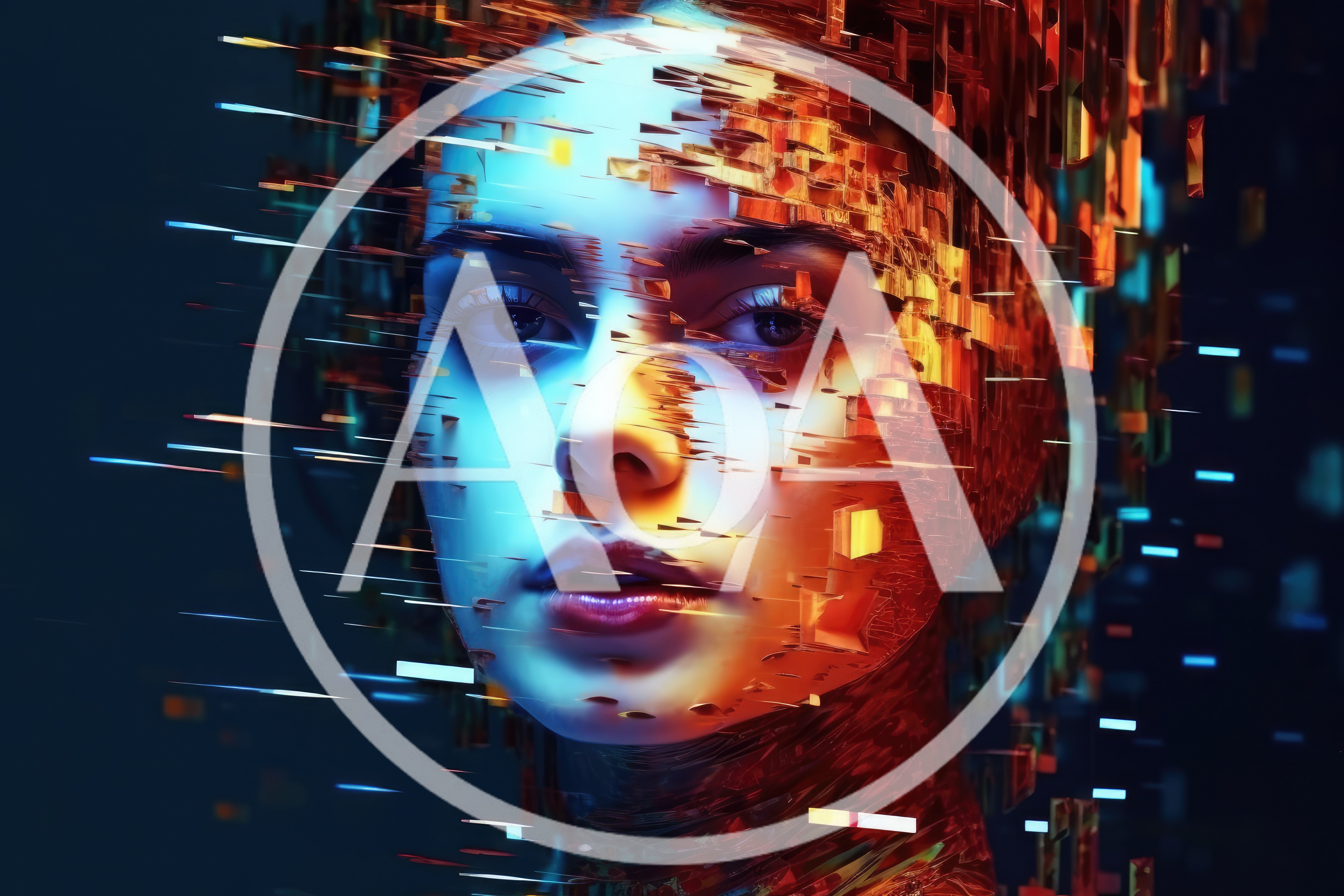 Digital Glitch Portrait Of A Woman