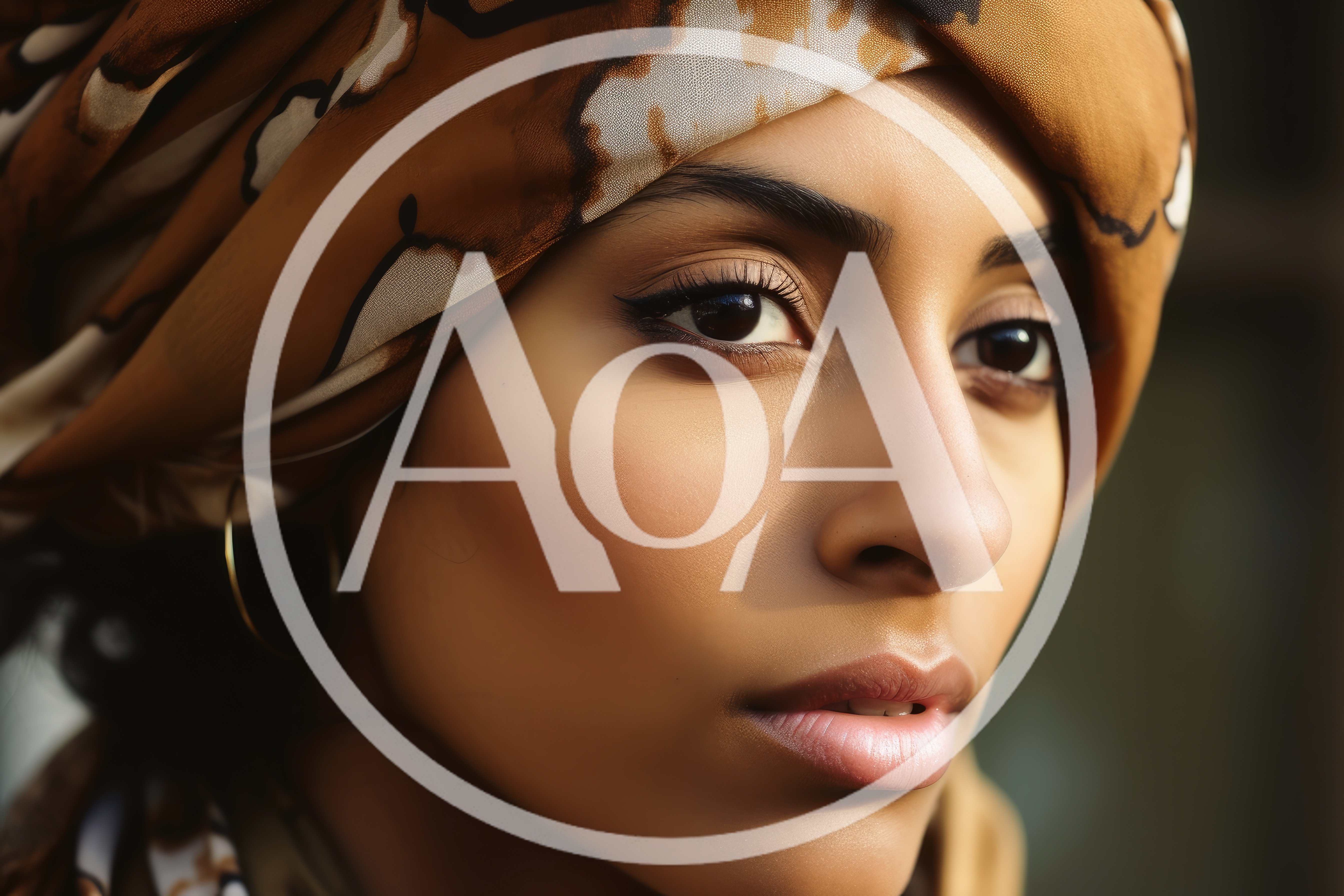 Close Up Portrait Of A Beautiful Woman Wearing Headscarf