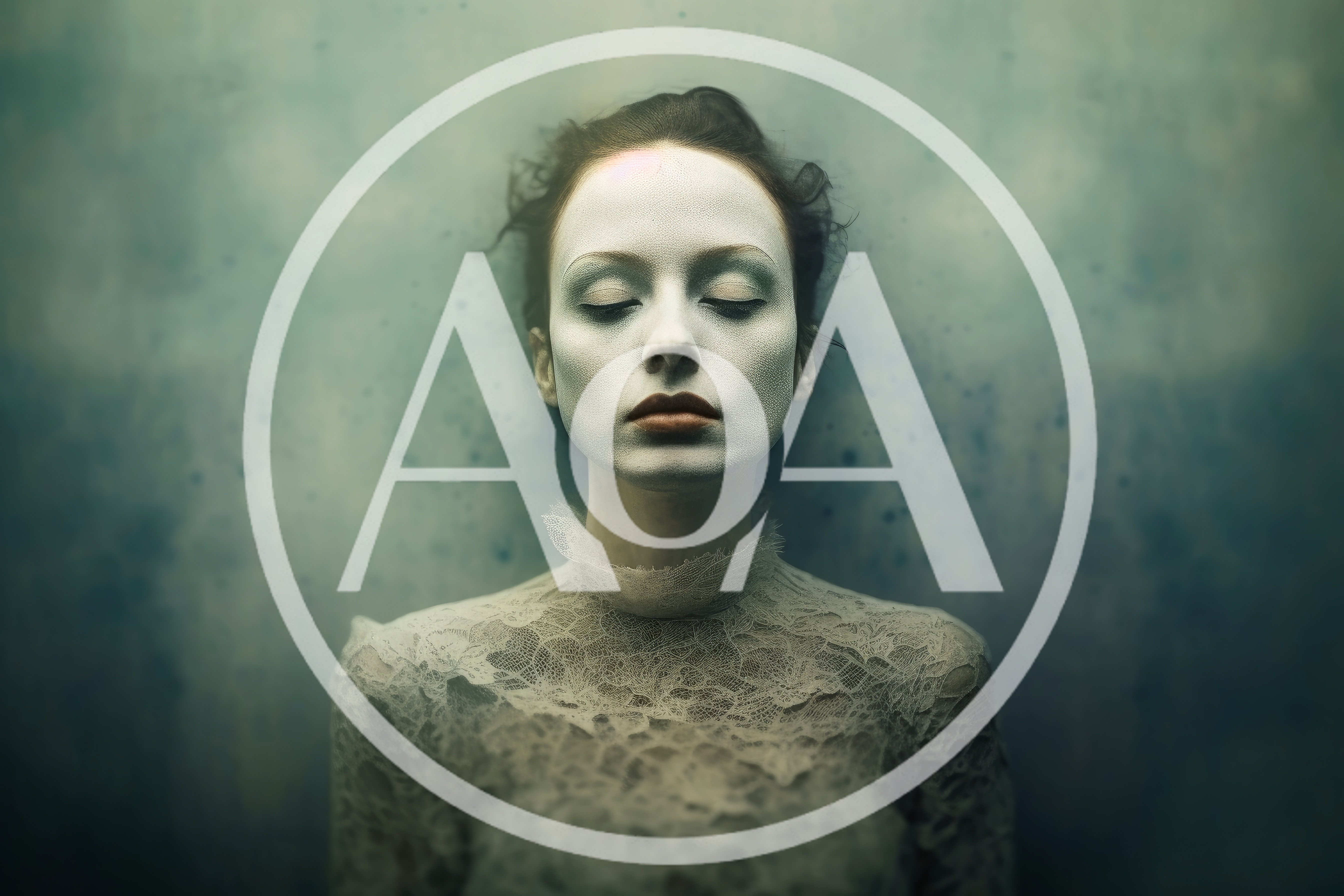 Portrait Of A Woman With White Painted Face