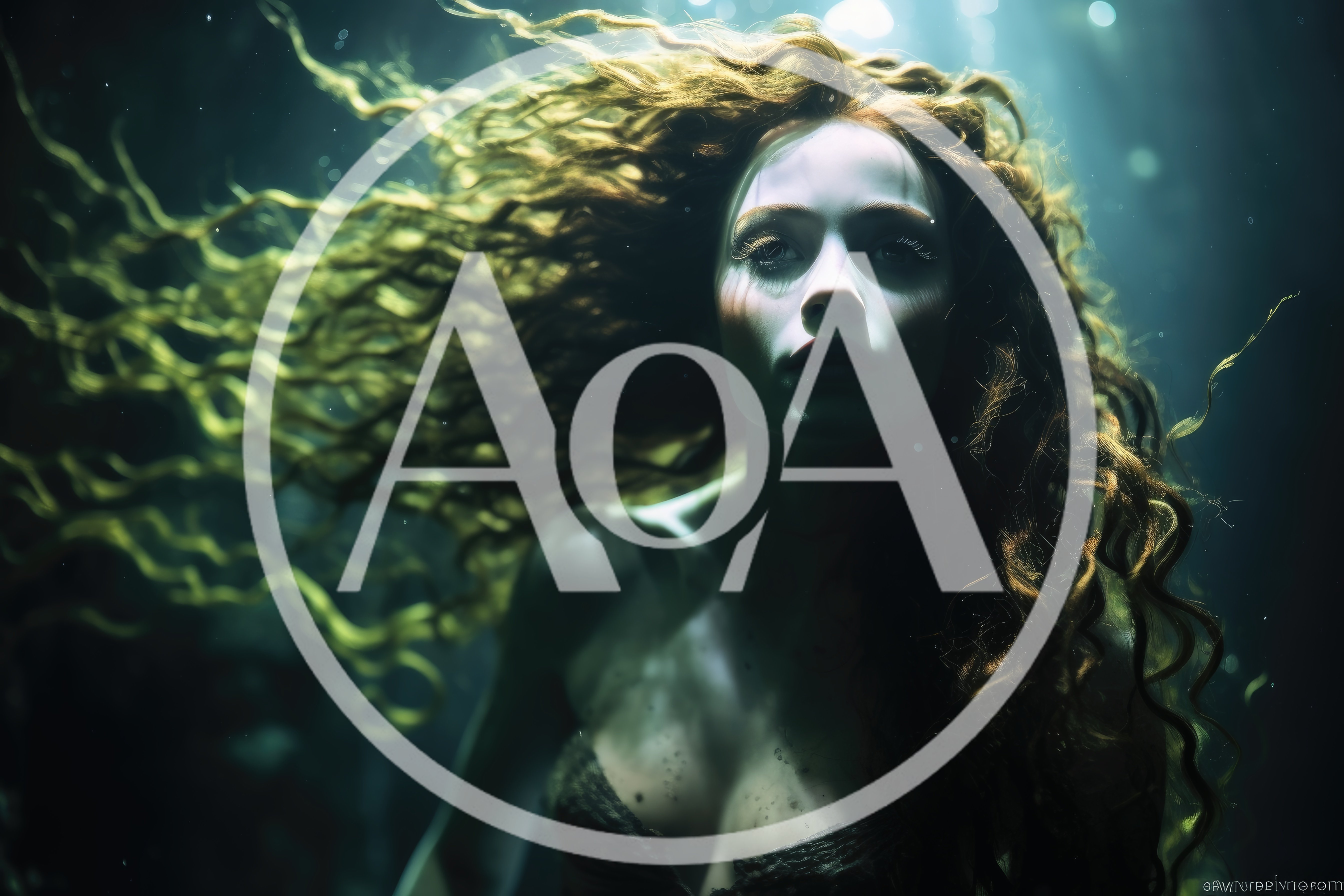 Ethereal Mermaid Swimming Underwater With Flowing Hair