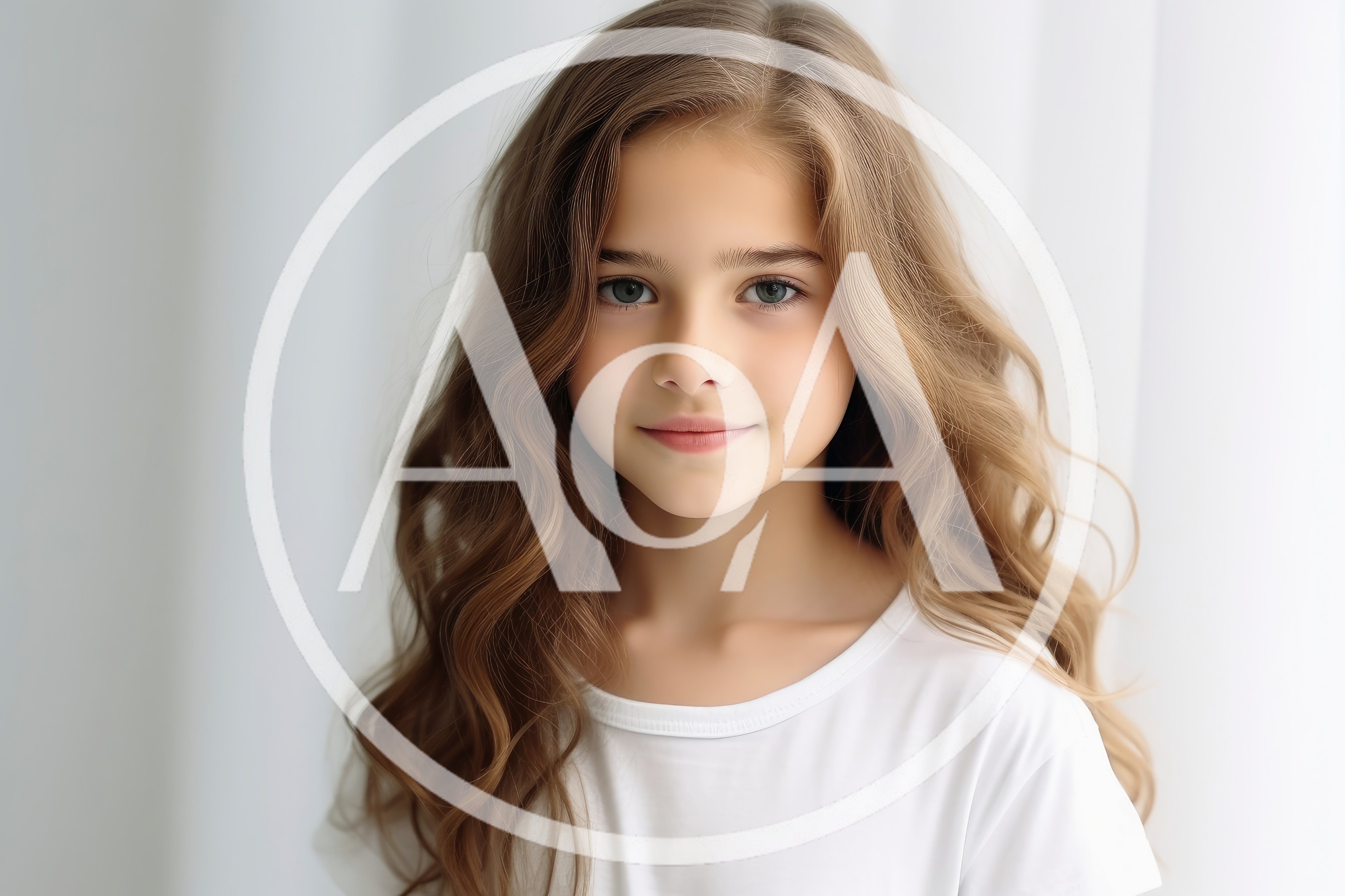 Portrait Of A Young Girl With Wavy Hair