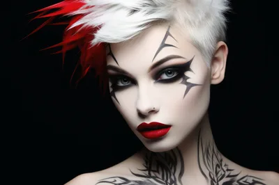 Portrait Of A Woman With Edgy Punk Makeup