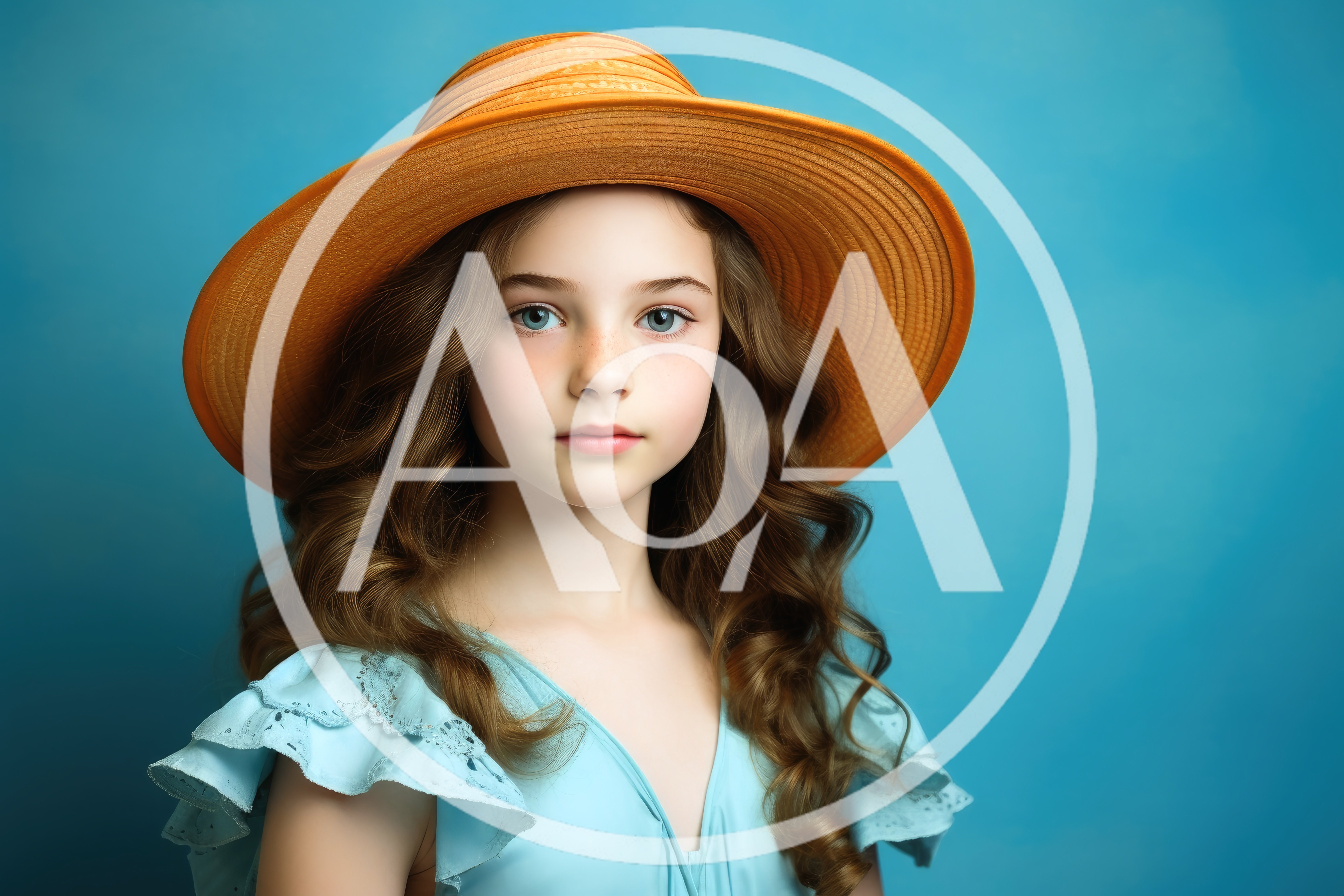 Portrait Of A Young Girl Wearing A Sun Hat