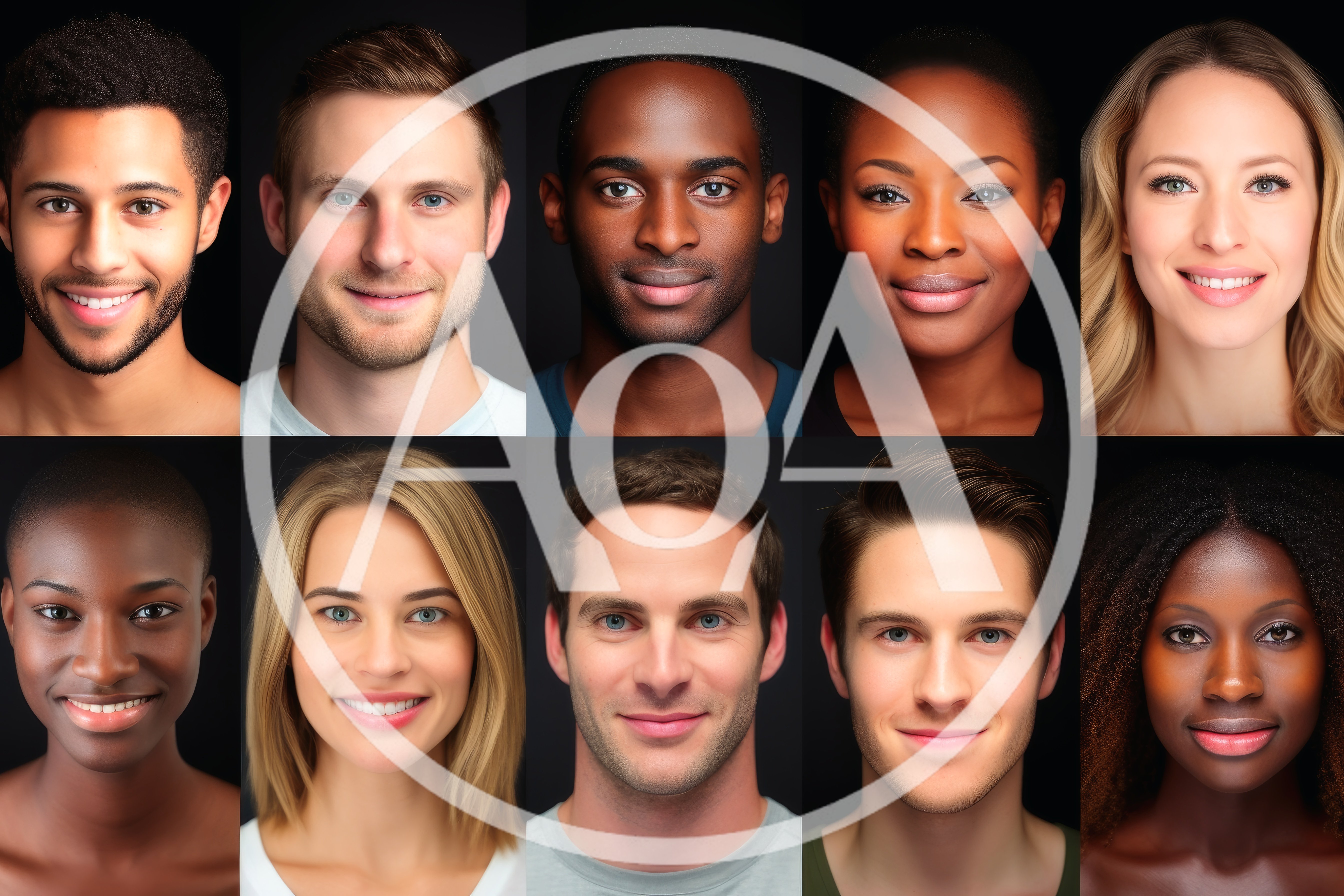 Diverse Group Of People Smiling Portraits