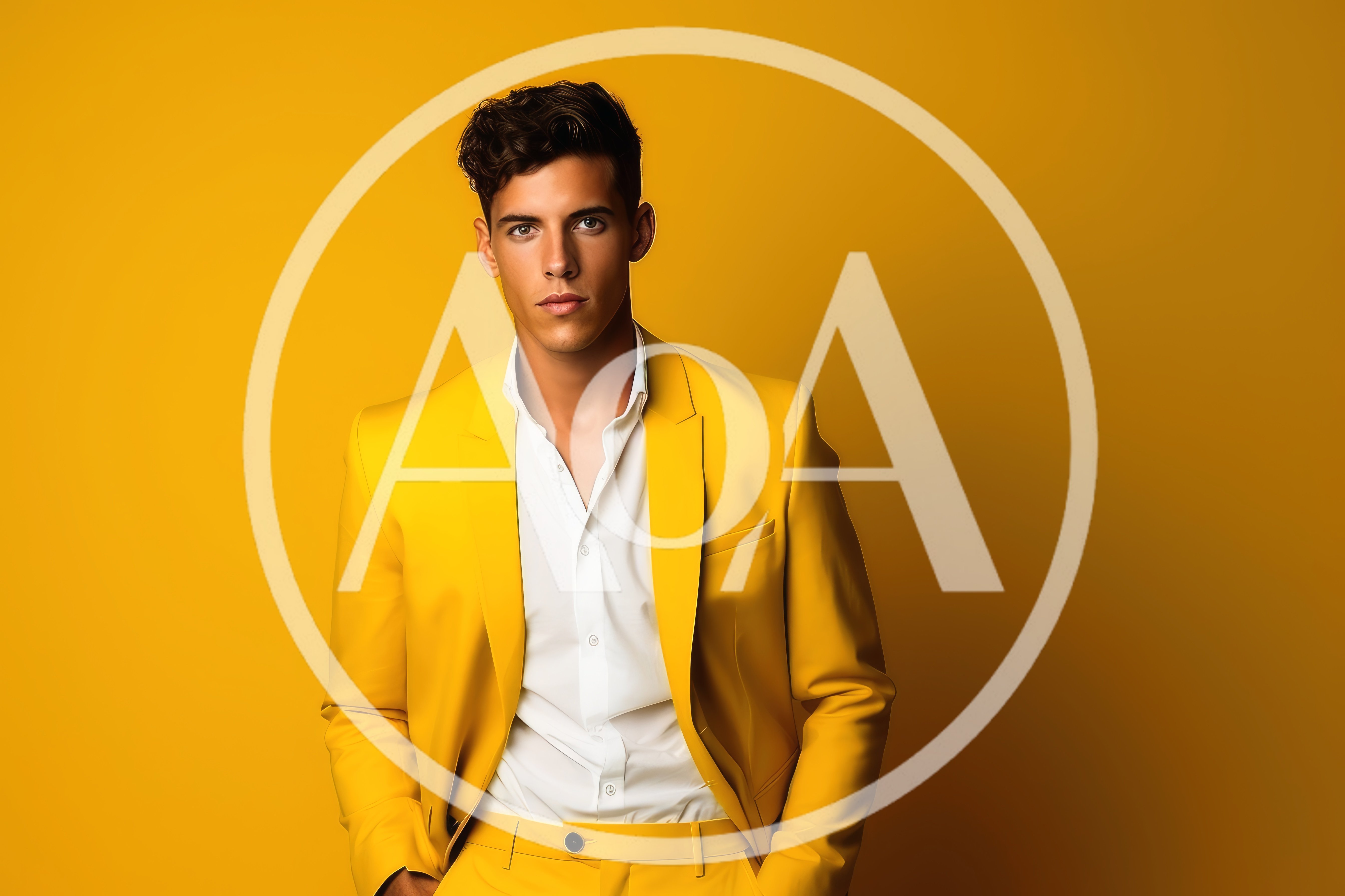 Stylish Young Man Wearing A Vibrant Yellow Suit