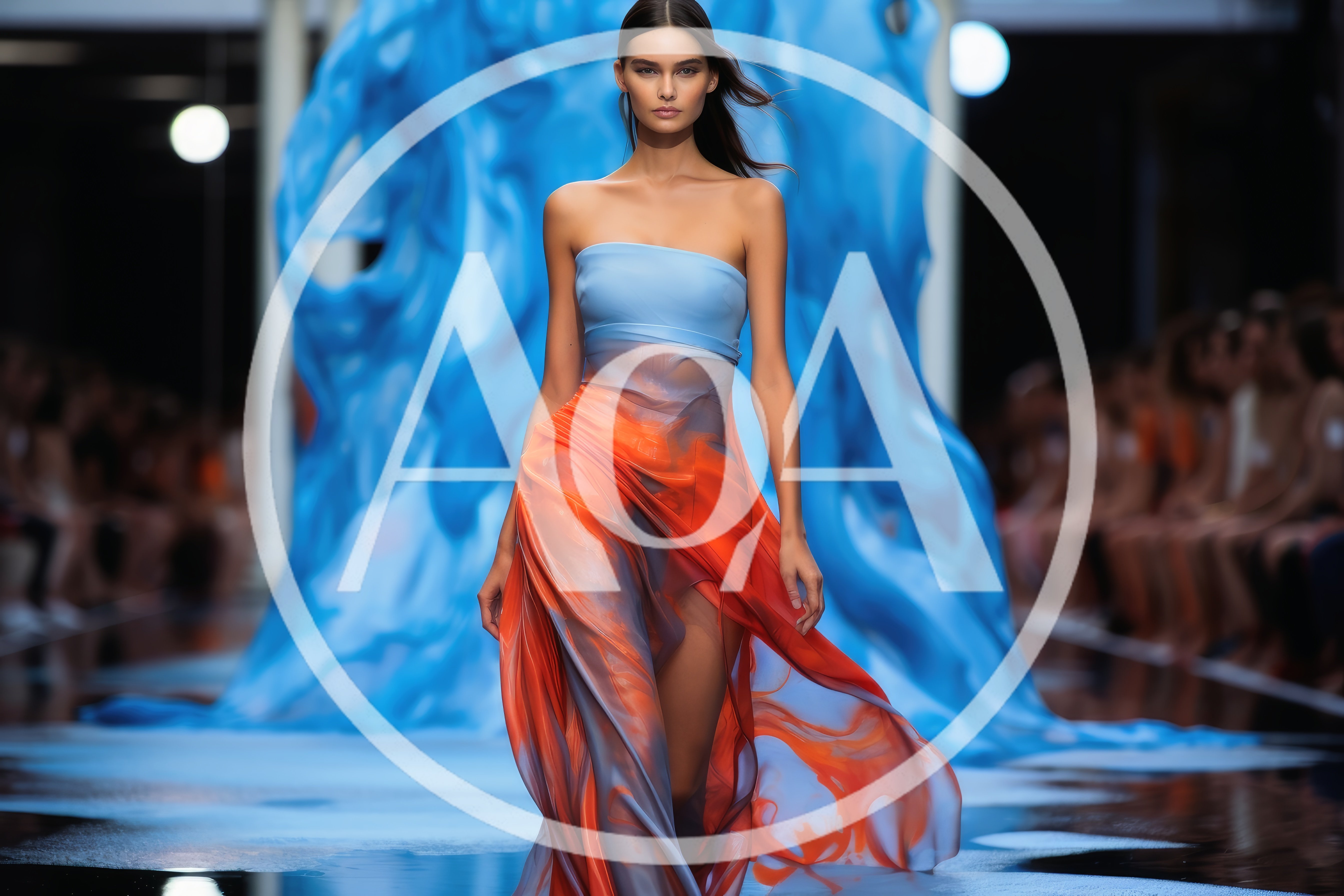 Fashion Model Walking On A High Fashion Runway