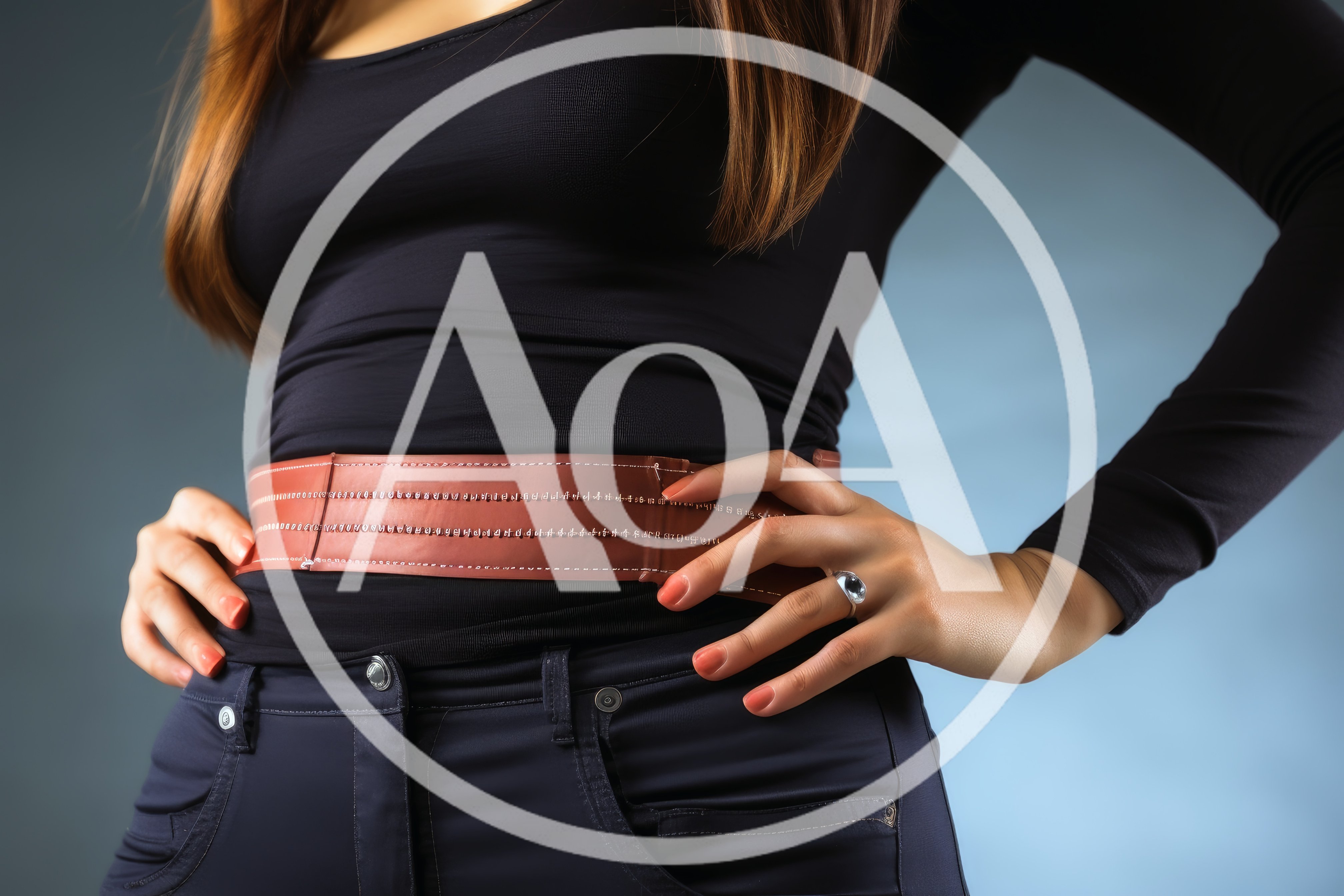 Woman Wearing A Stylish Brown Leather Belt