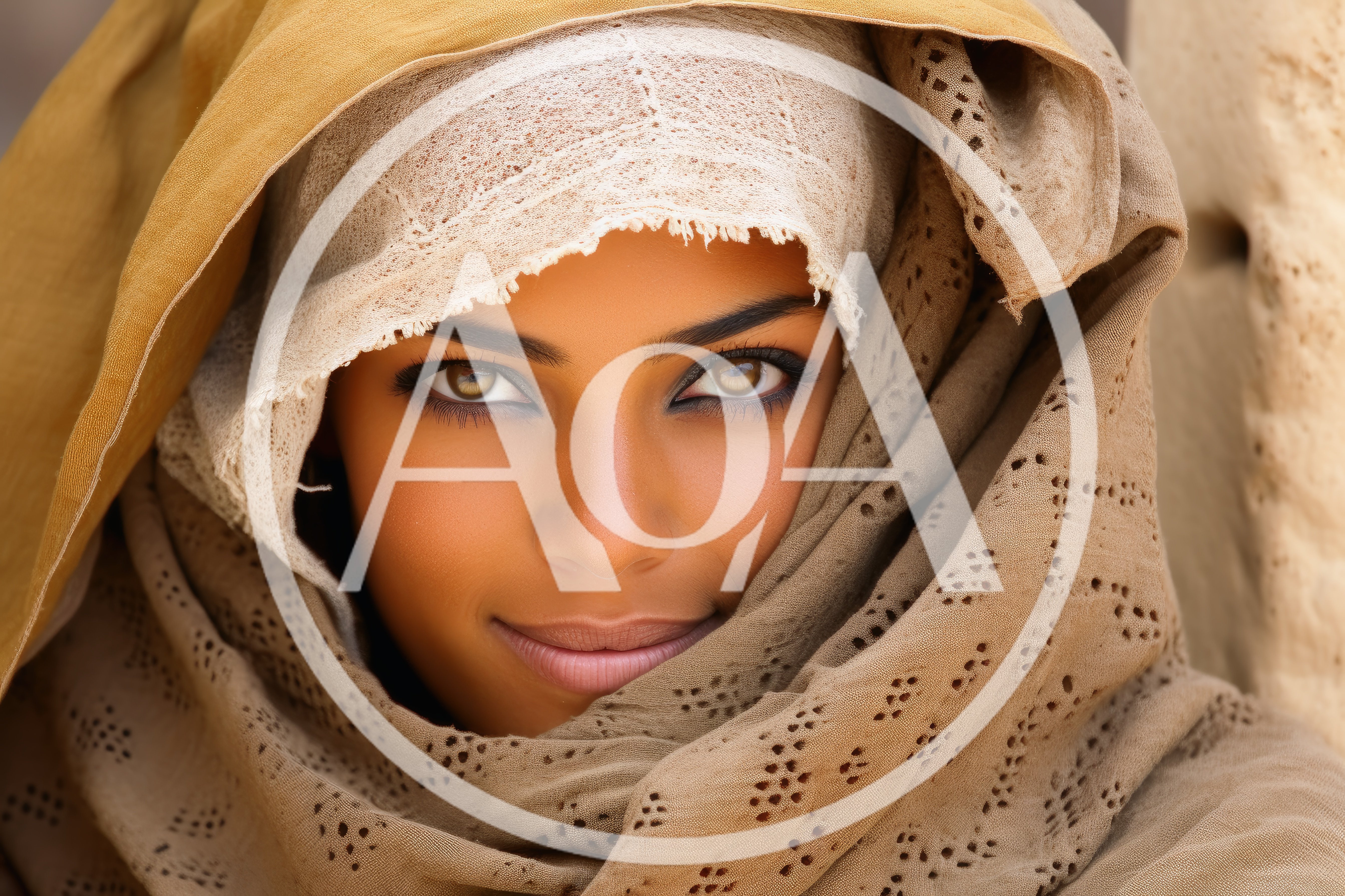 Portrait Of A Young Woman Wearing A Traditional Headscarf