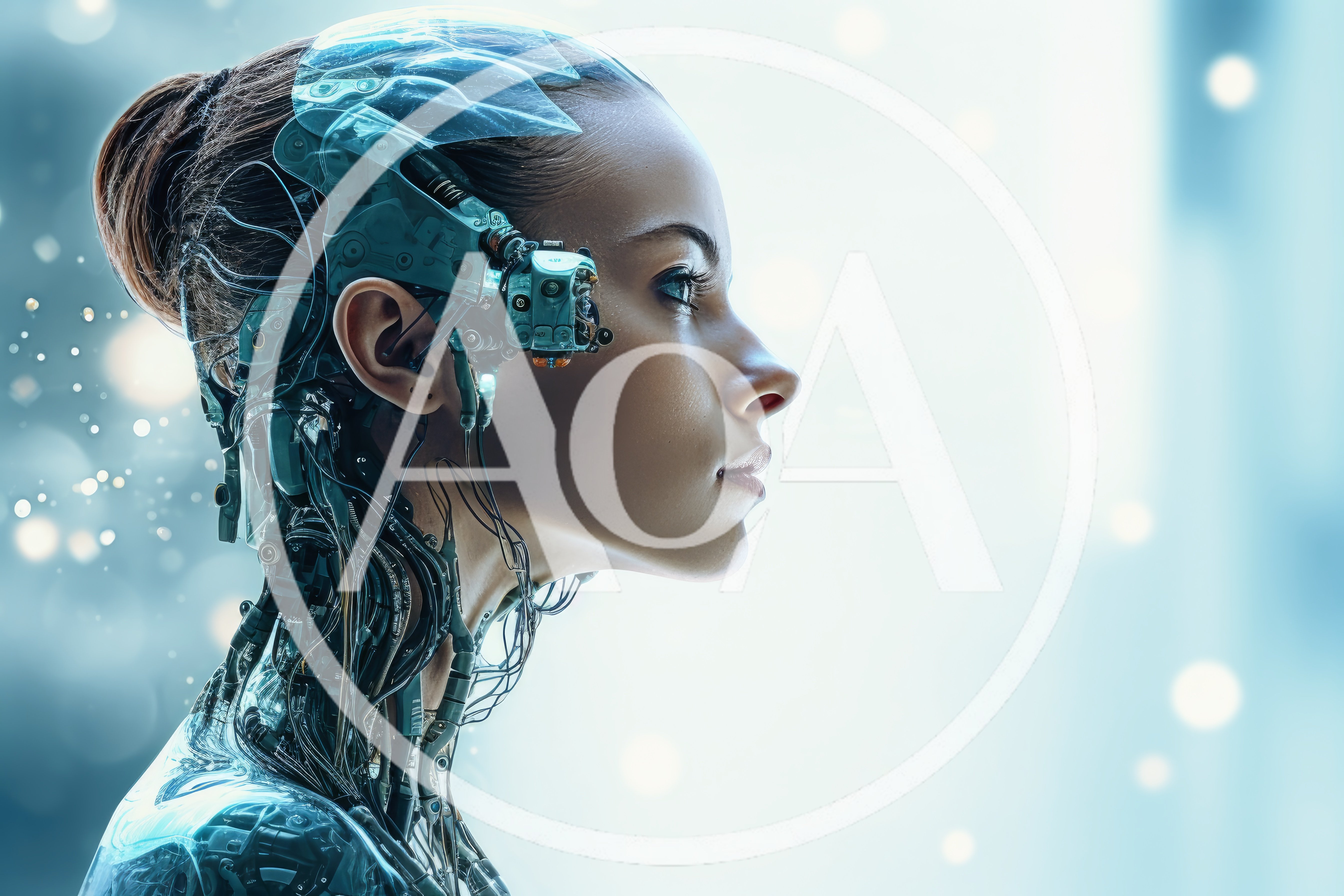 Profile View Of A Futuristic Cyborg Woman