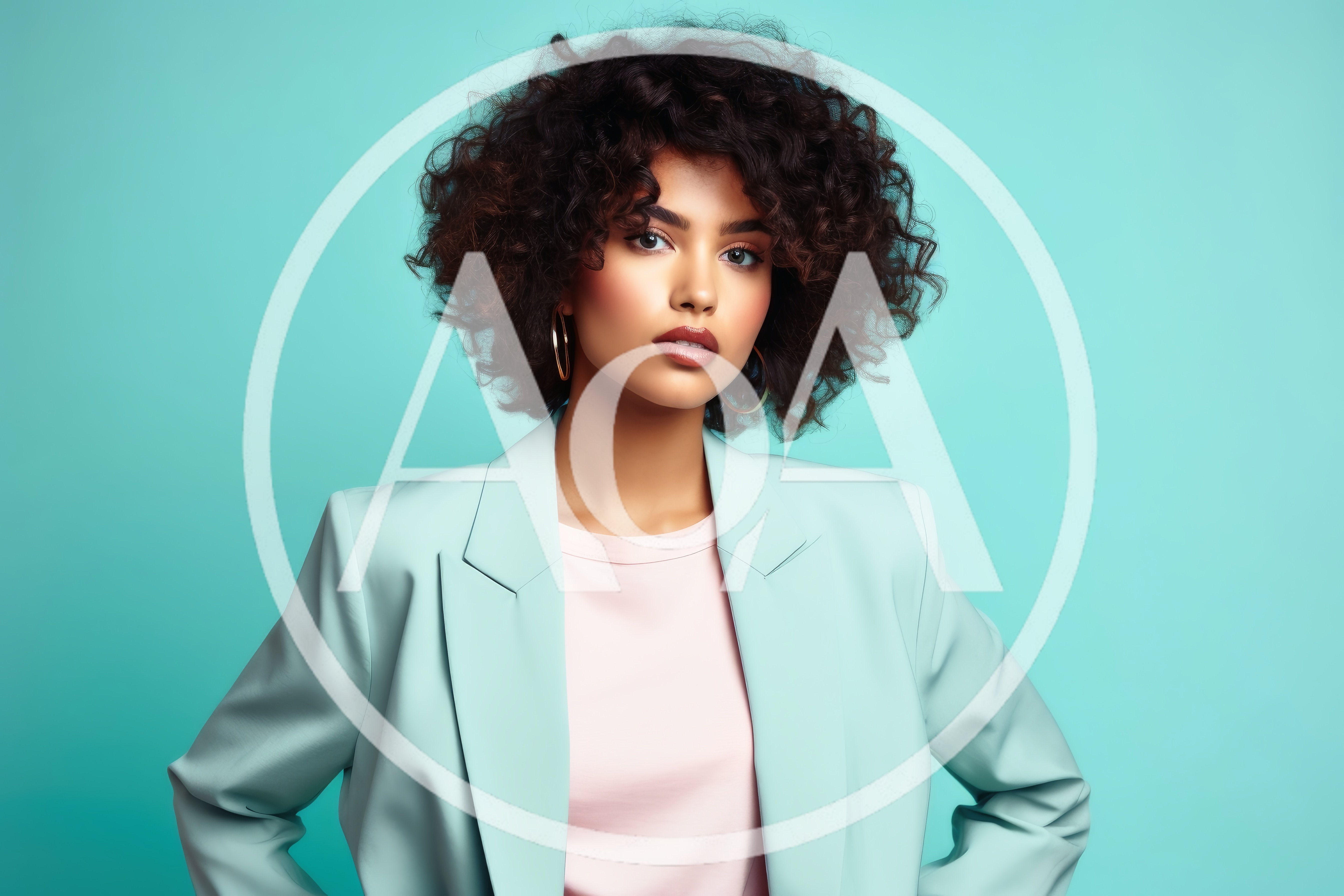 Portrait Of A Confident Woman With Curly Hair