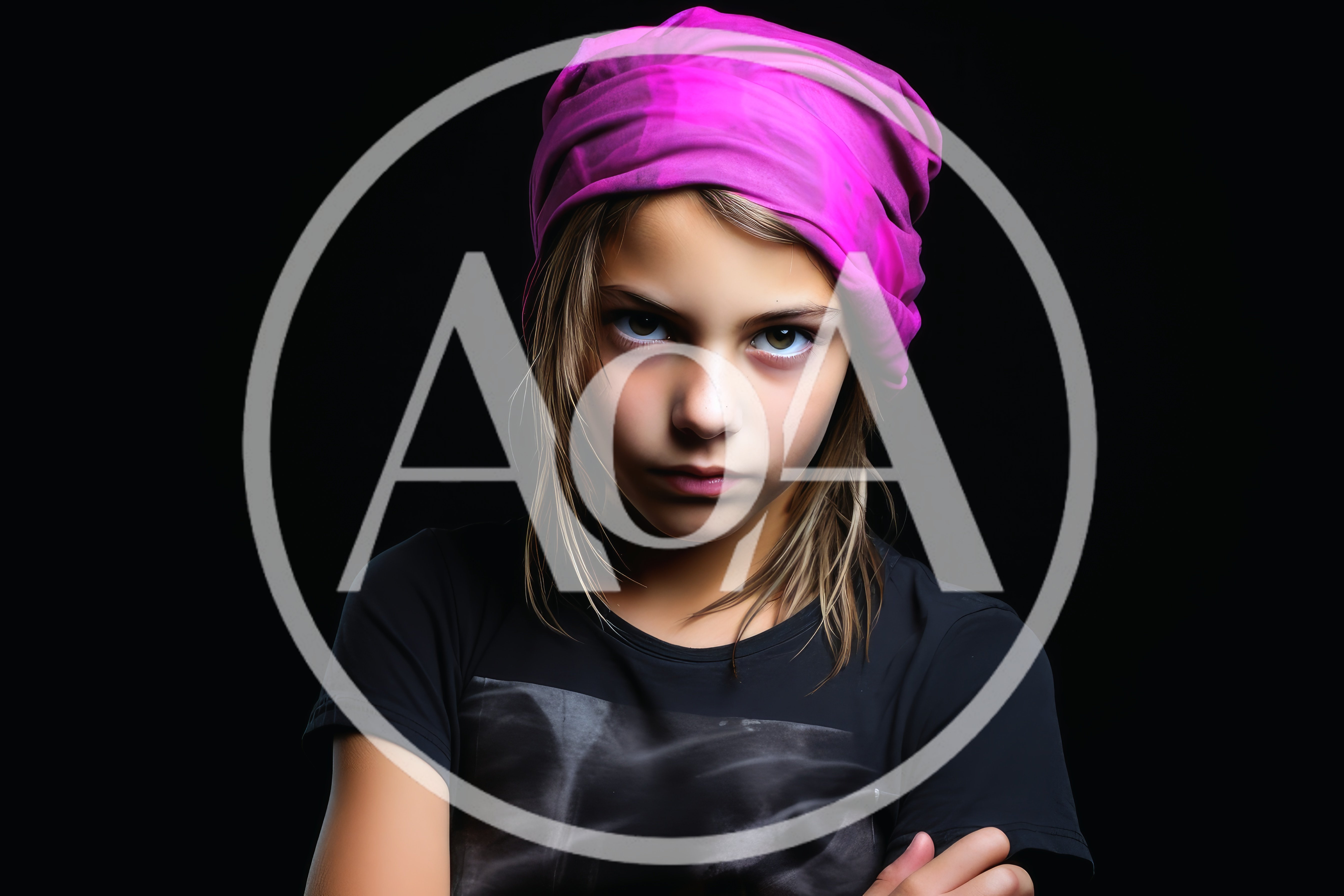 Portrait Of A Young Girl Wearing A Pink Beanie