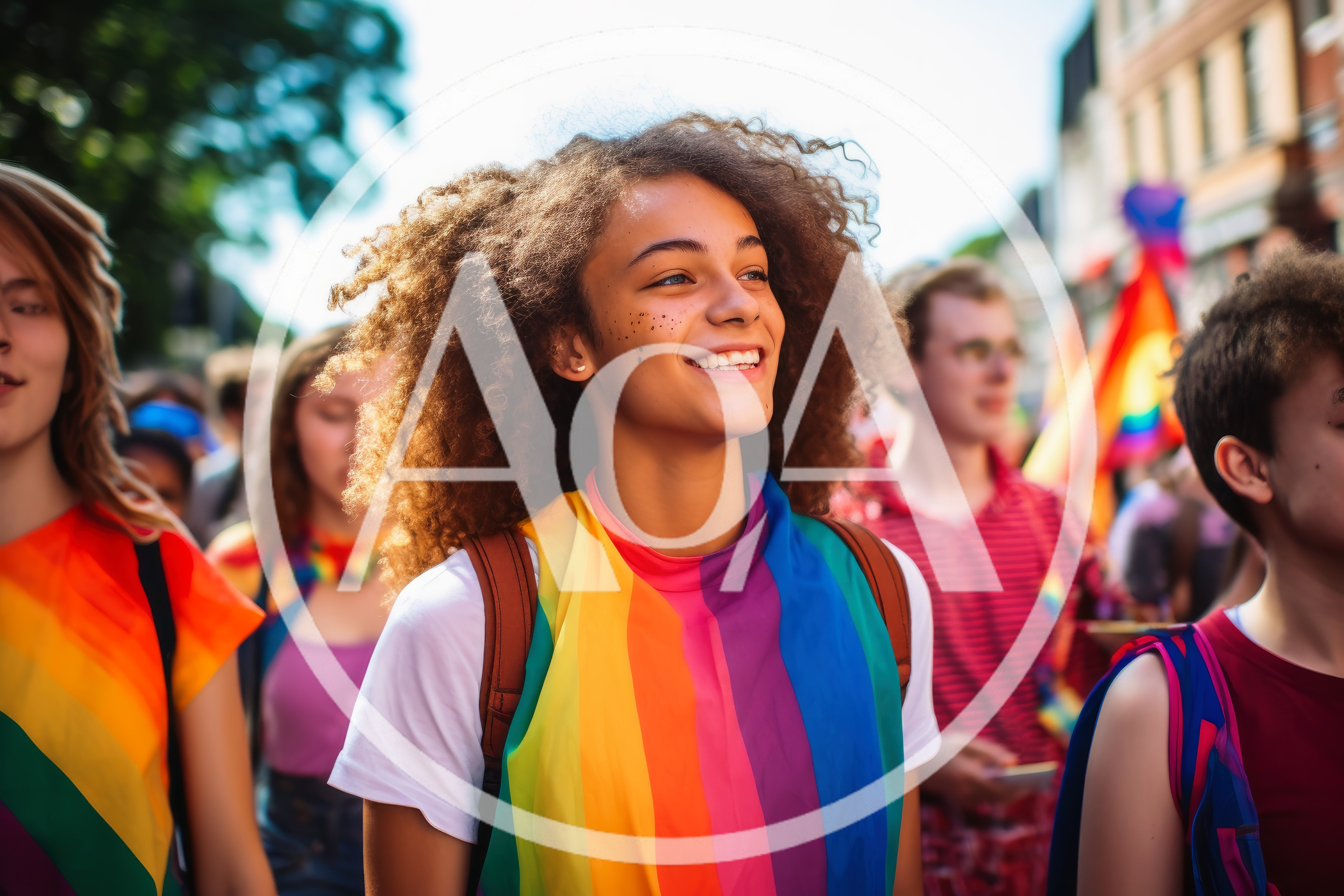Diverse Group Participating In A Vibrant Pride Parade