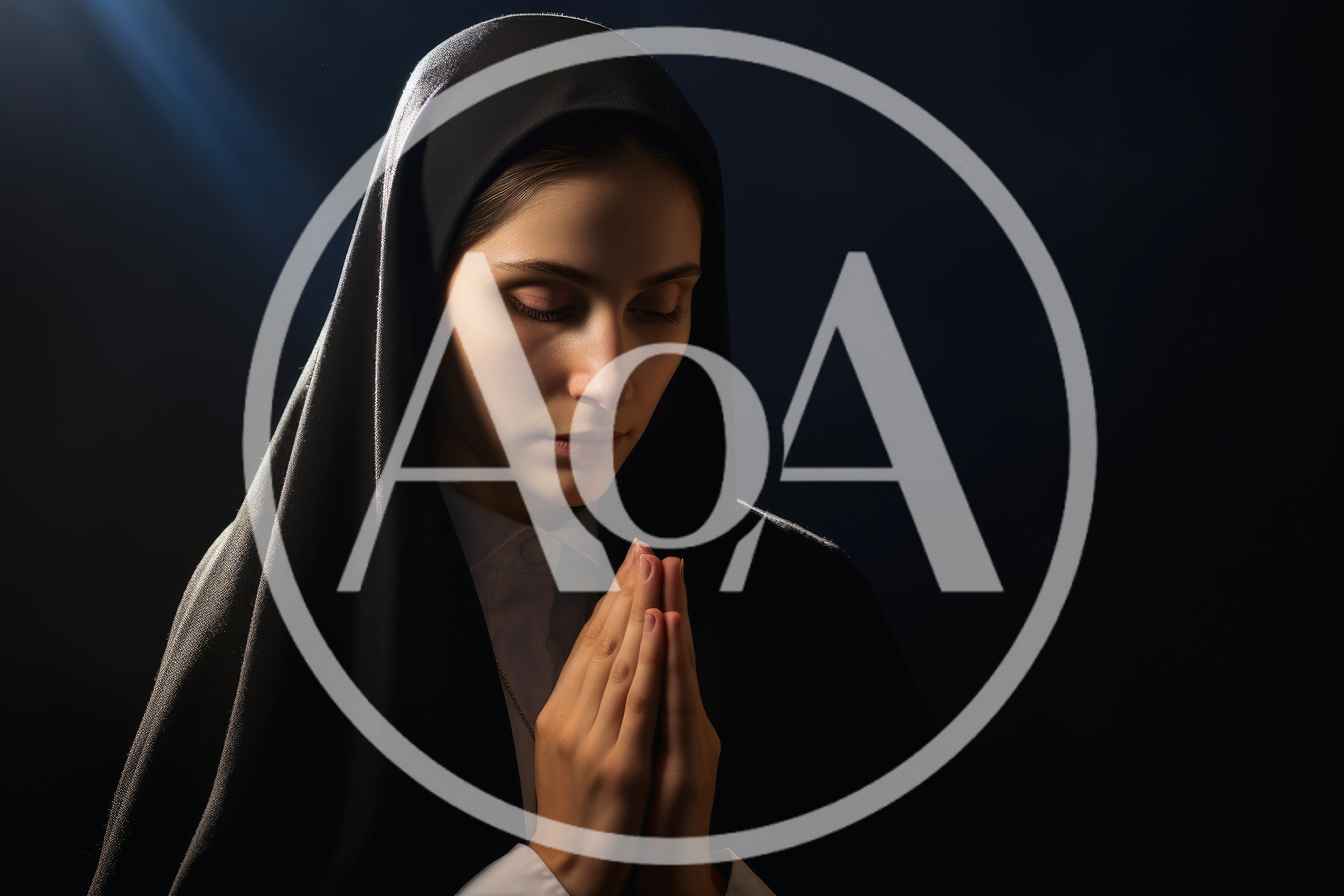 Young Nun Praying With Hands Clasped In Devotion