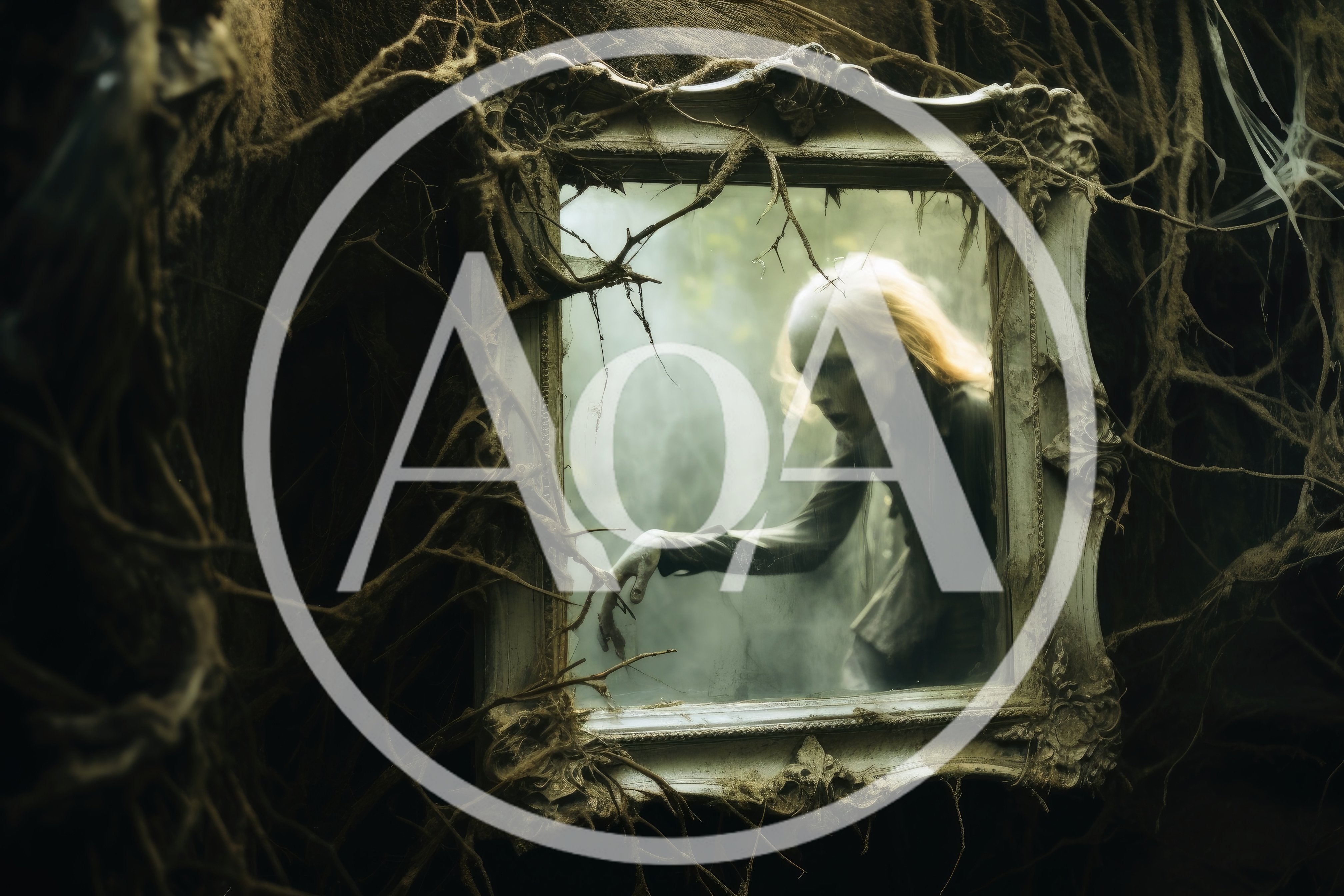 Eerie Ghostly Figure Reaching Out From Antique Mirror