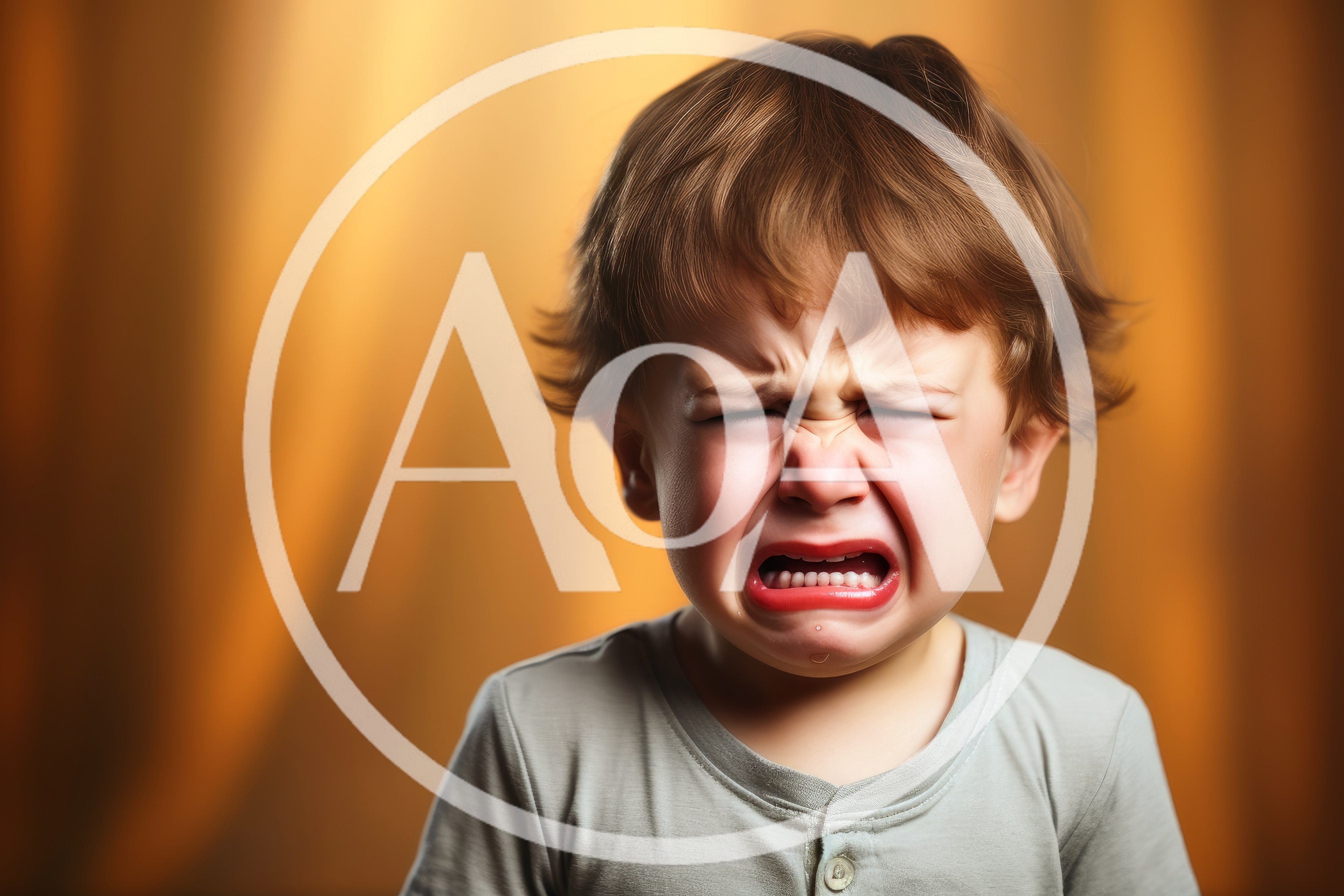 Crying Toddler Boy With Distressed Facial Expression
