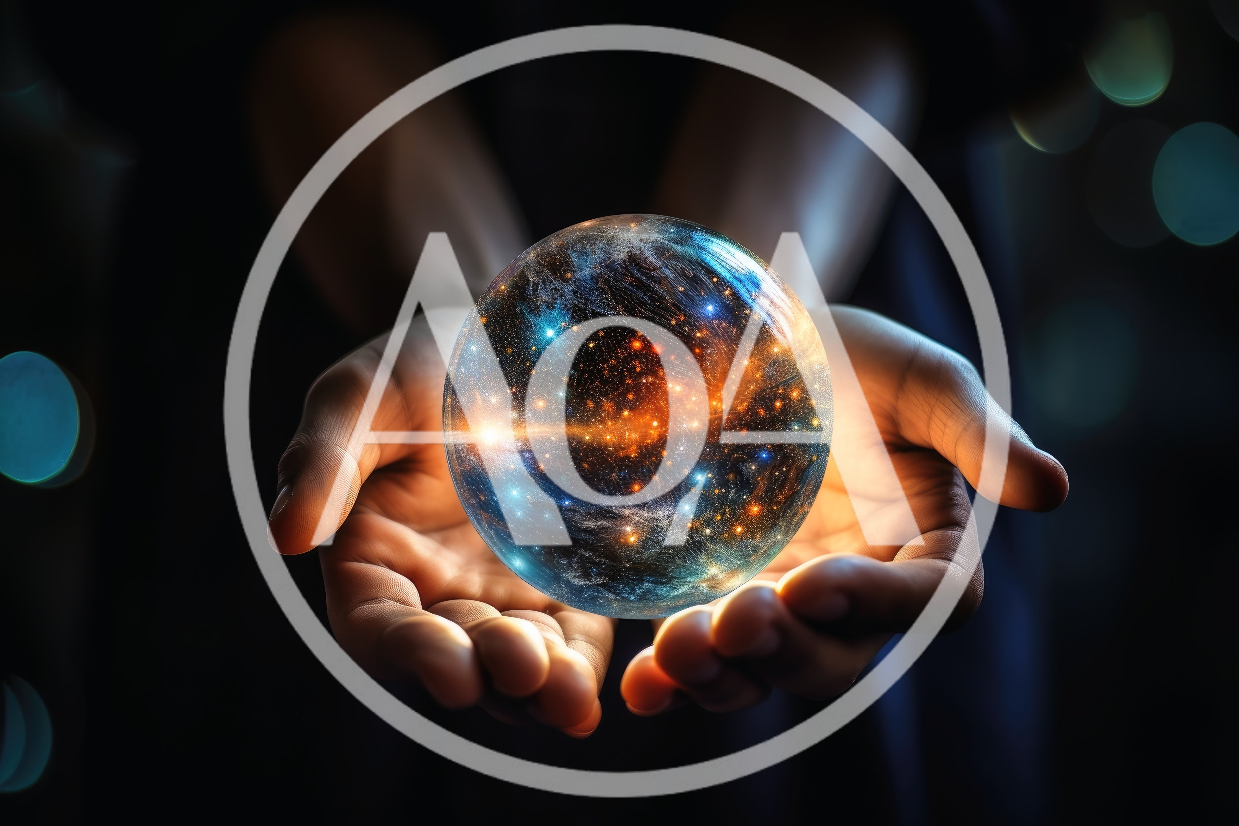 Human Hands Holding A Glowing Celestial Sphere