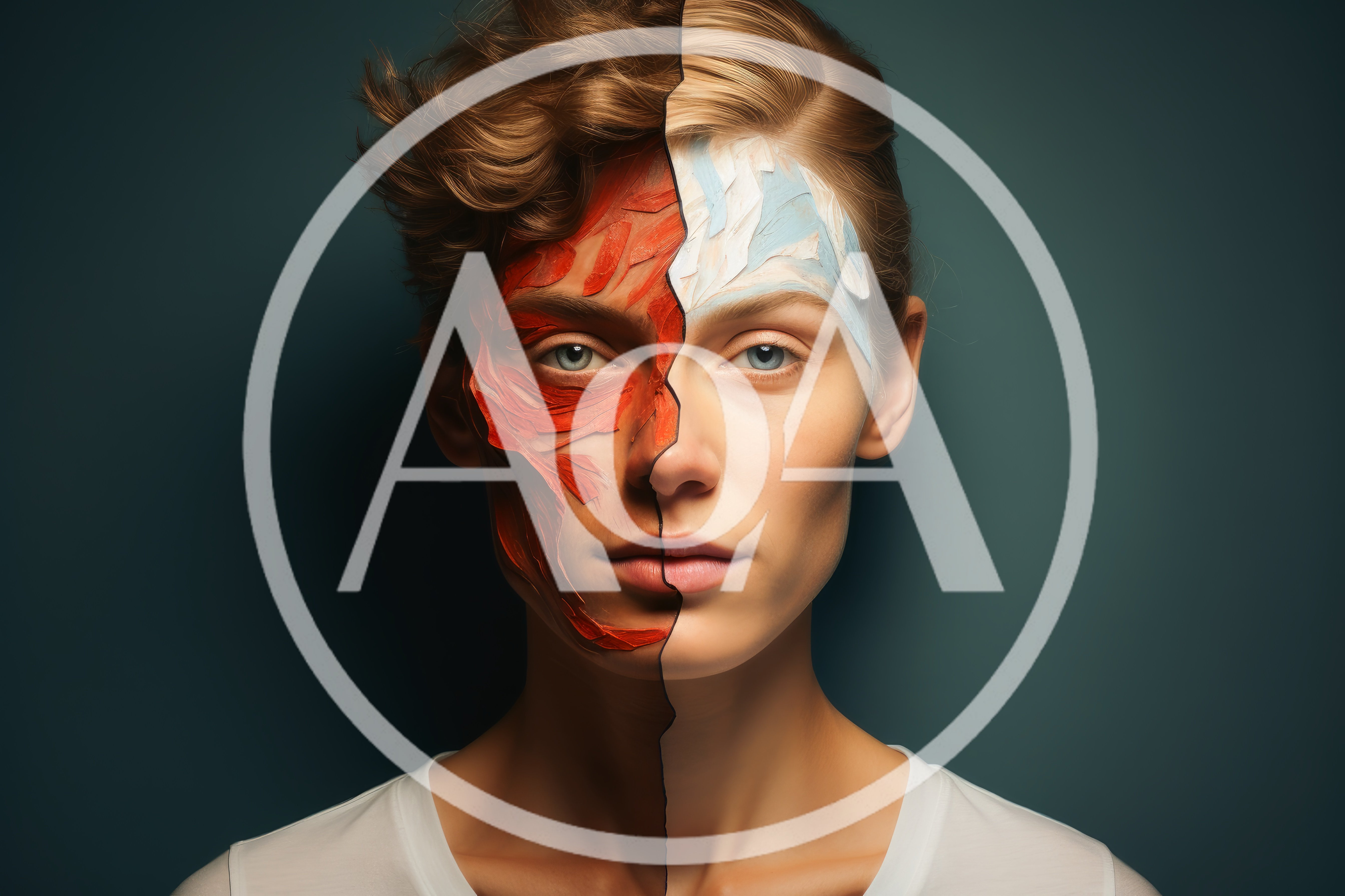 Portrait Of Person With Split Face Paint
