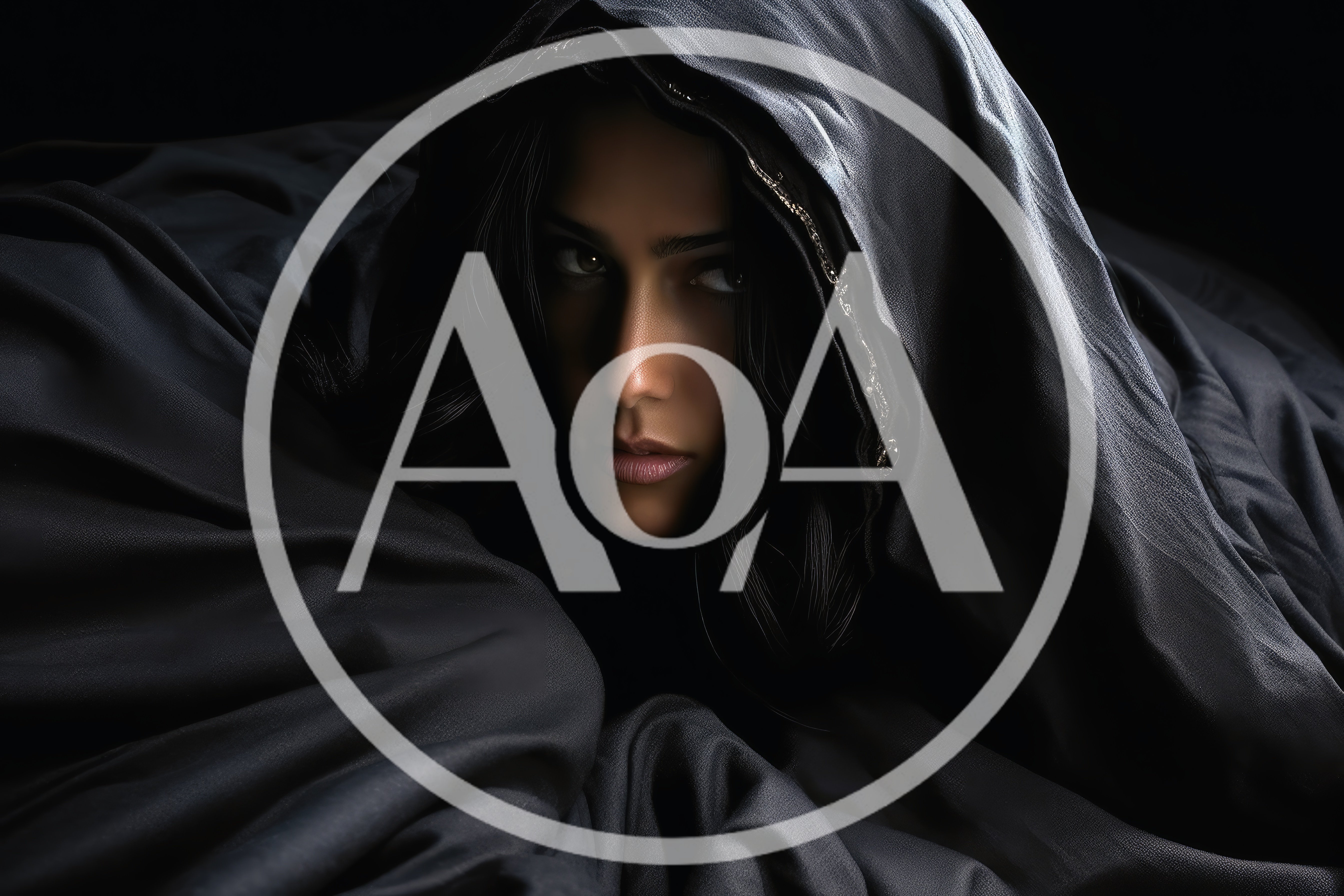 Mysterious Woman Wearing A Dark Hooded Cloak