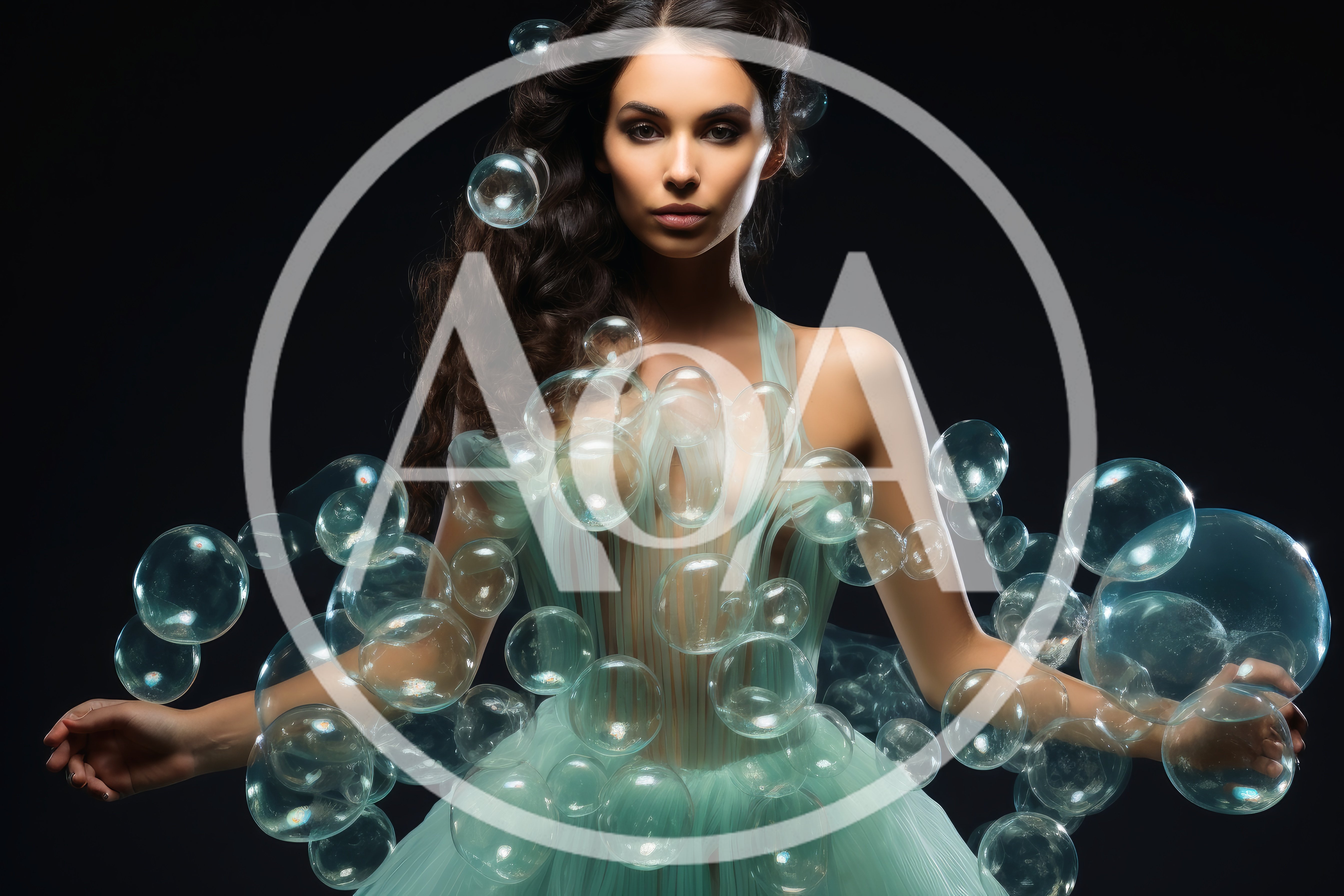 Fashion Model Wearing A Bubble Inspired Dress