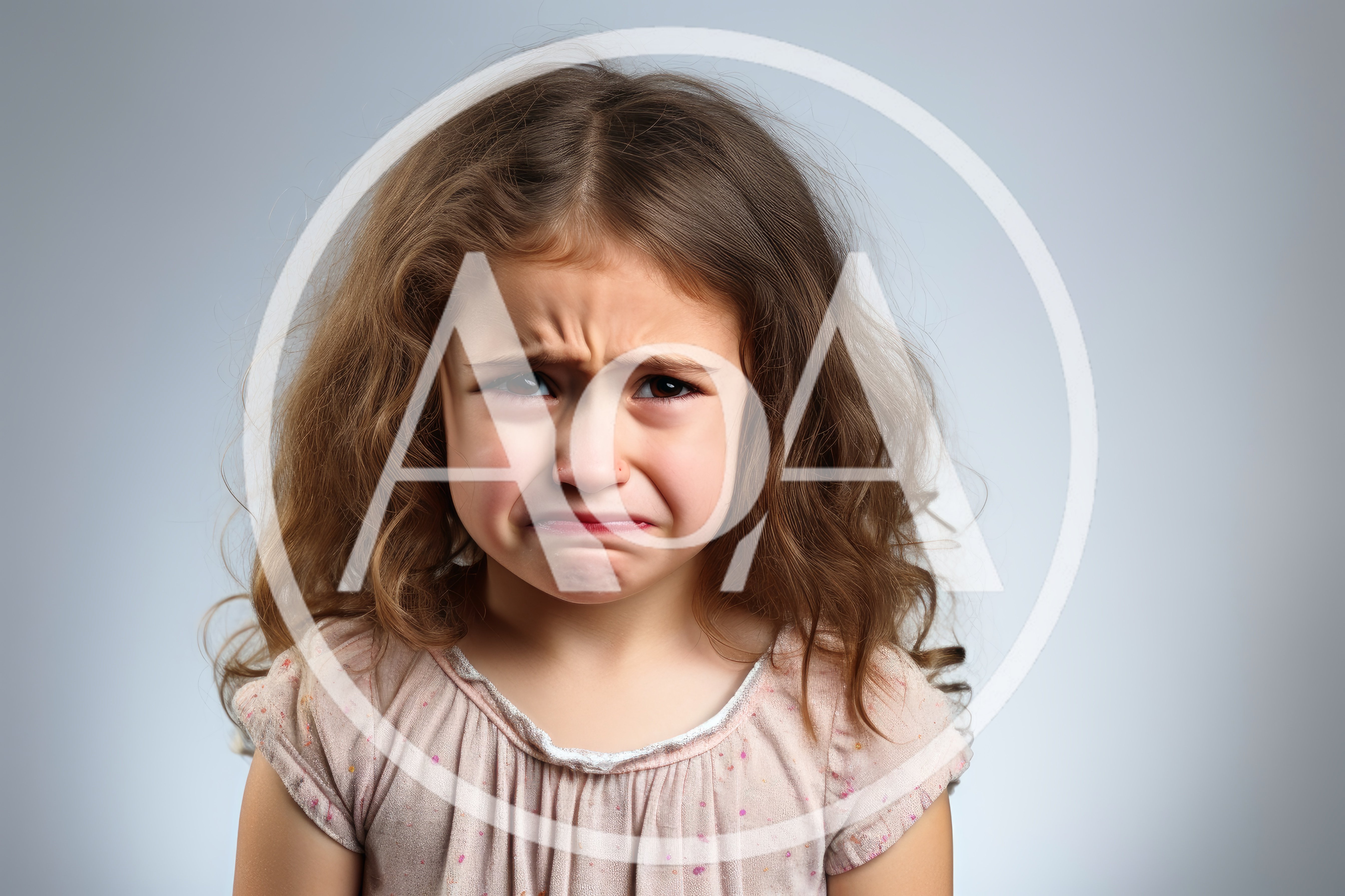 Portrait Of A Sad Little Girl Crying