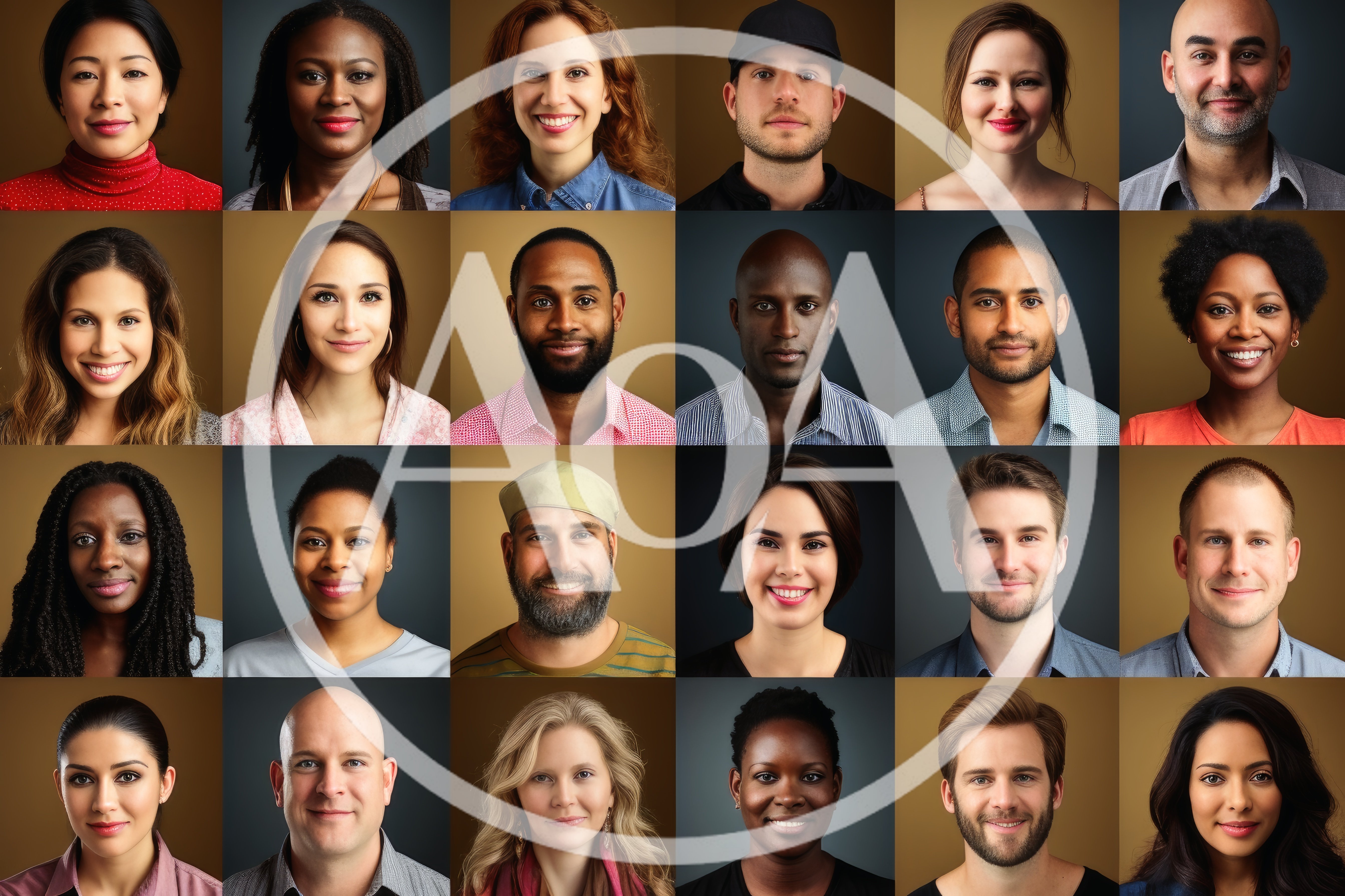 Diverse Group Of People Portrait Collage