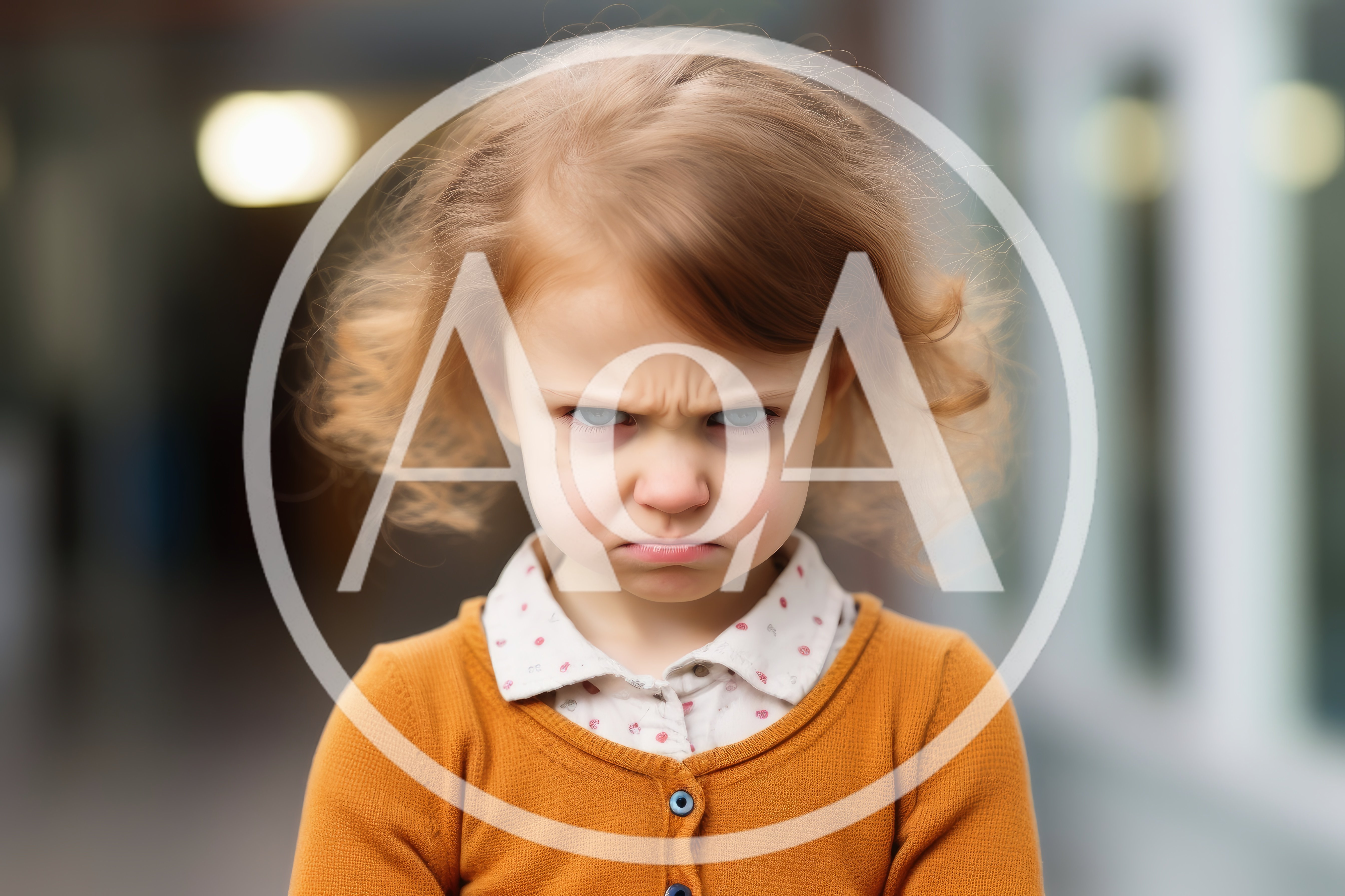 Portrait Of A Grumpy Little Girl