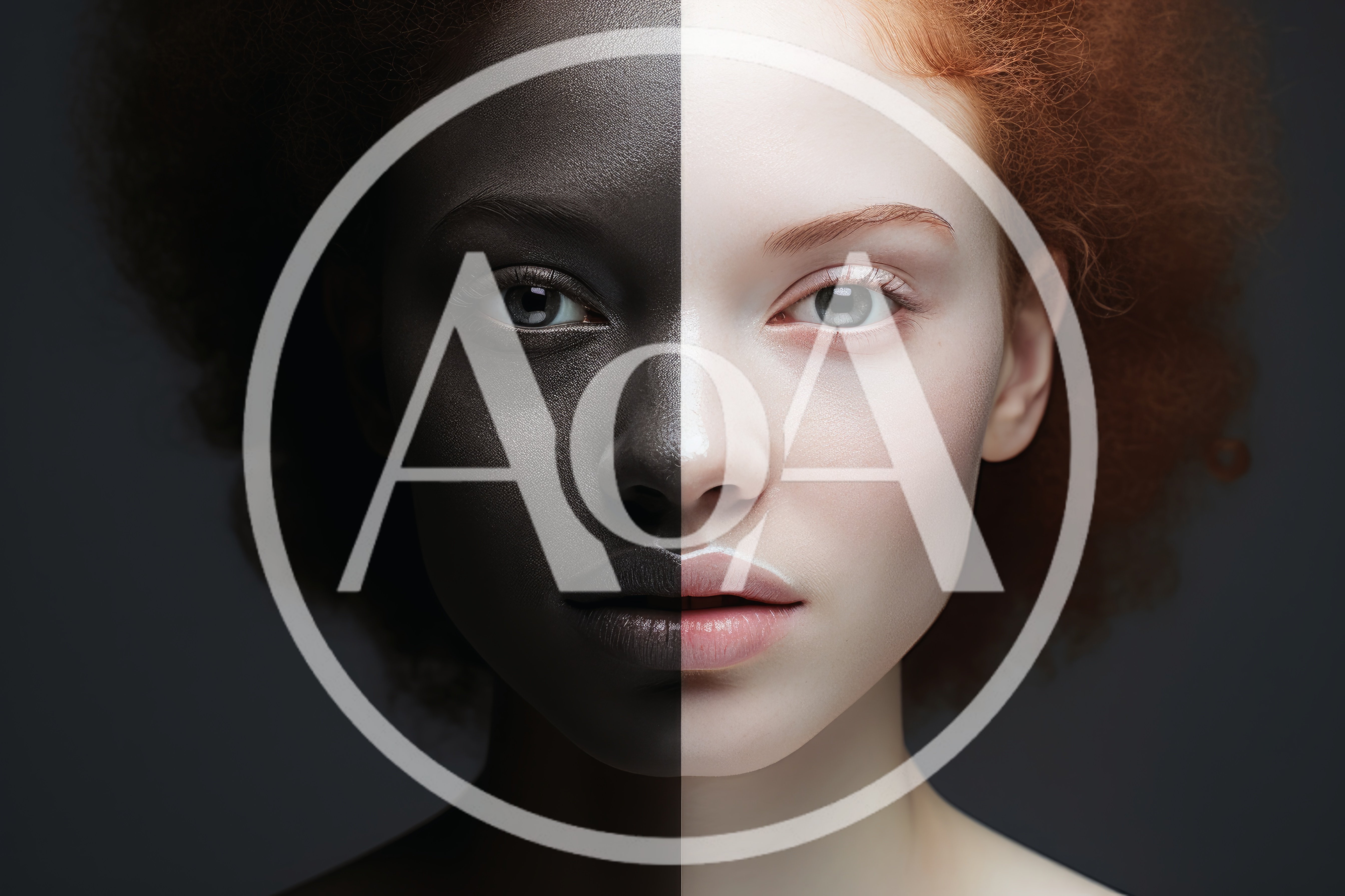 Split Face Portrait With Contrasting Skin Tones