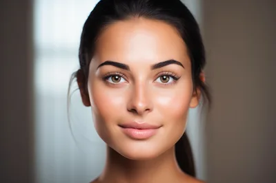 Portrait Of A Beautiful Young Woman With Natural Makeup