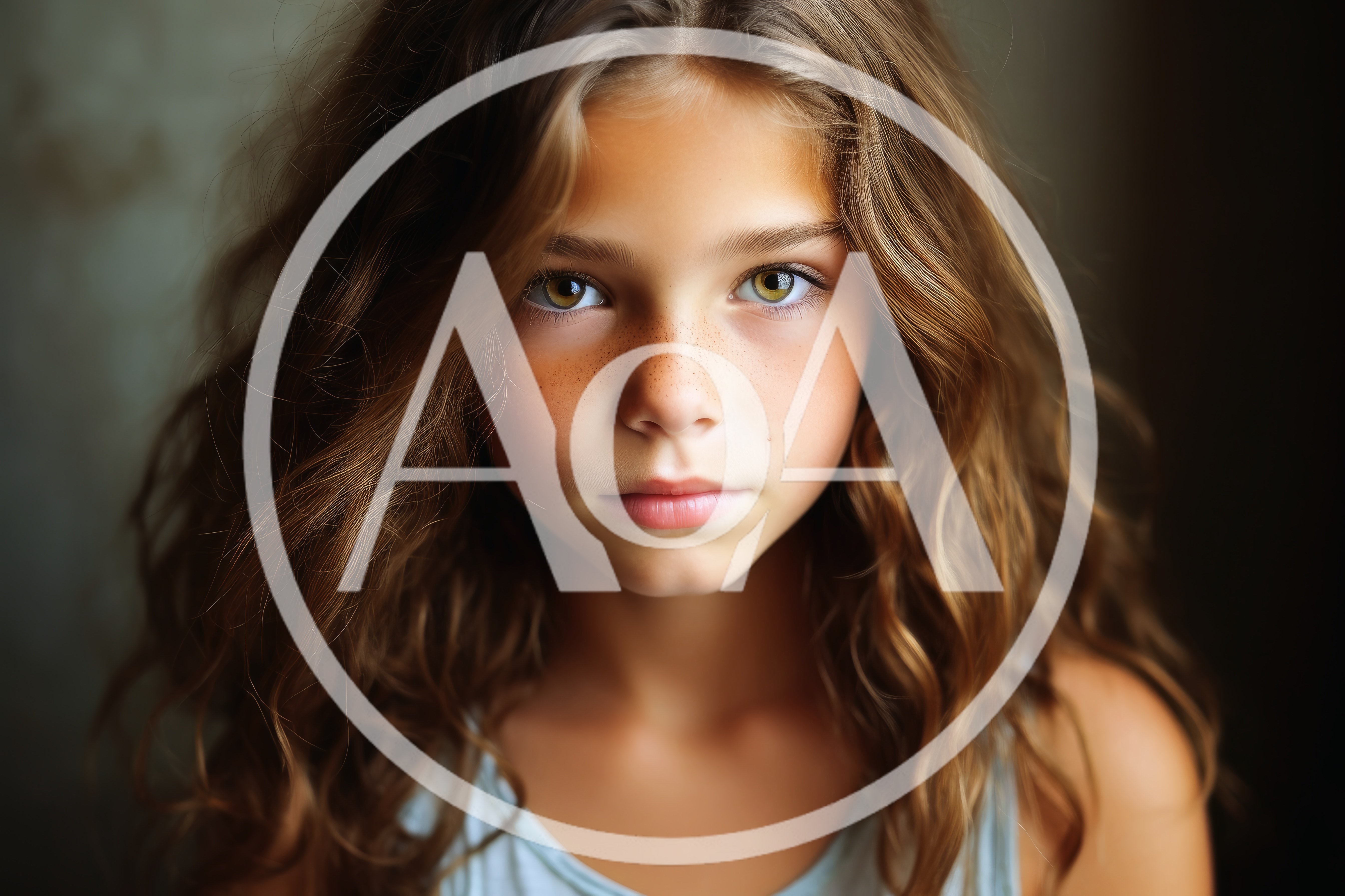 Portrait Of A Young Girl With Wavy Brown Hair