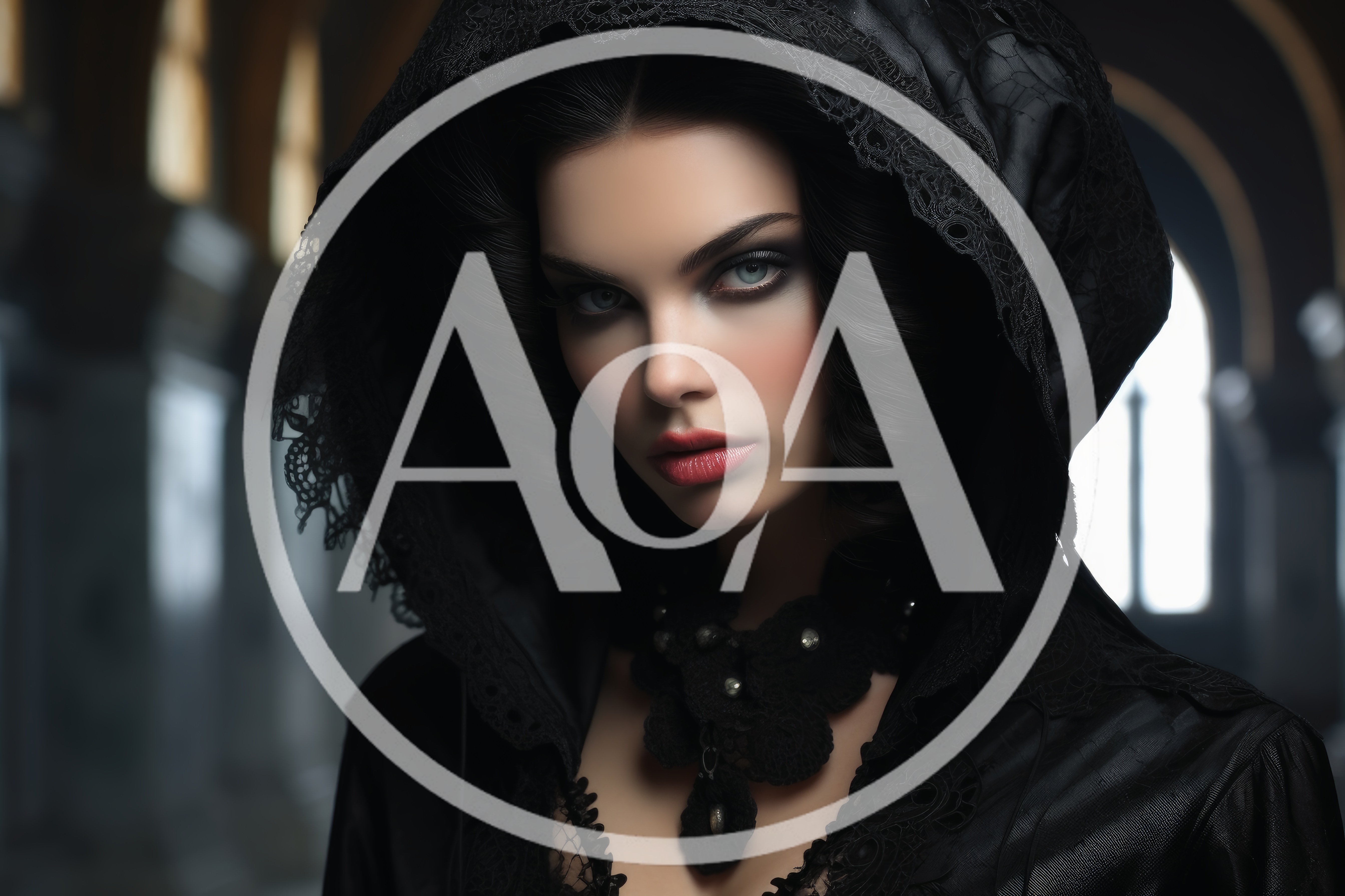 Portrait Of A Mysterious Woman In A Black Hood